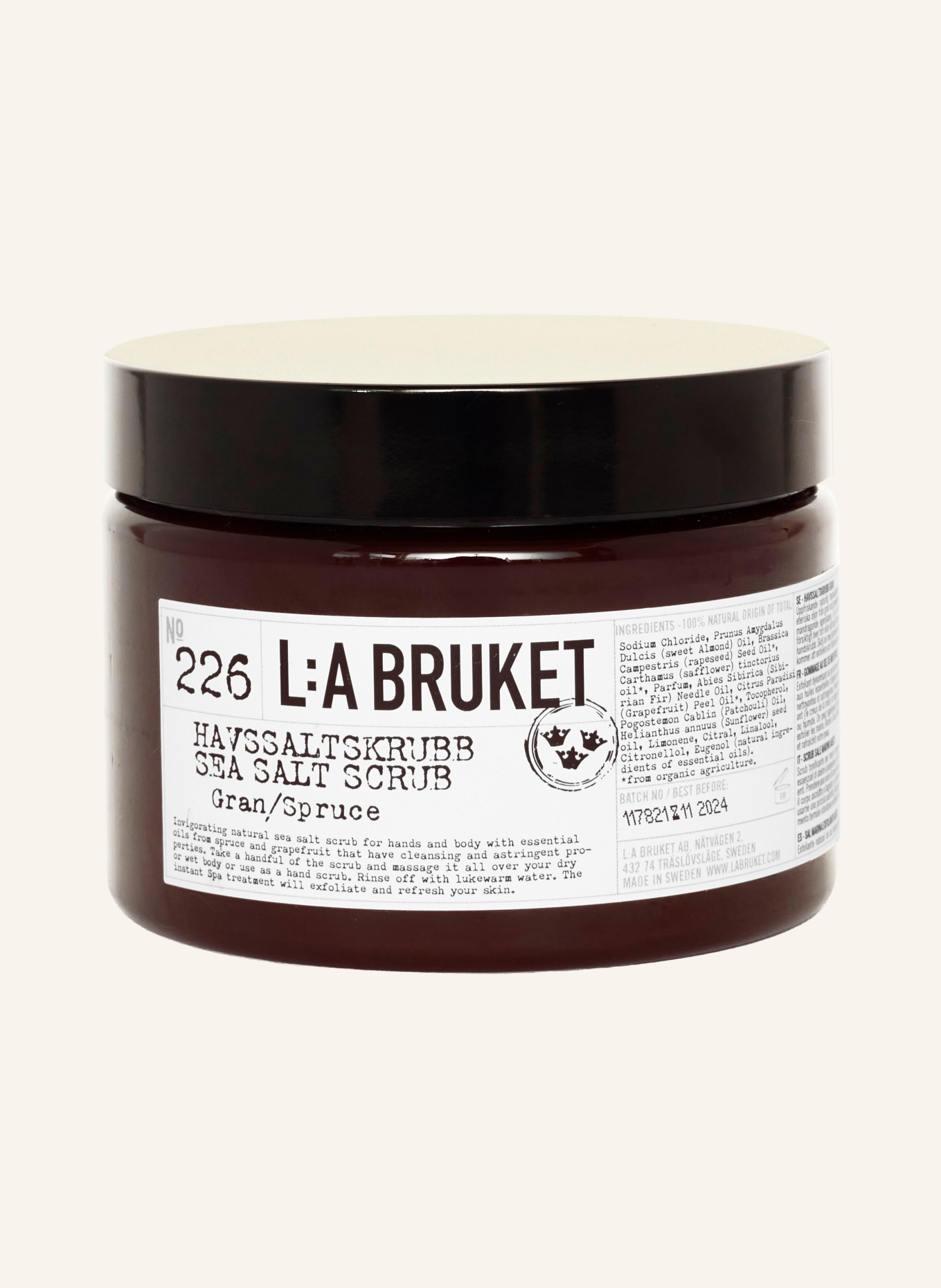 L:A BRUKET Peeling do ciała 226 SPRUCE: CIEMNOBRĄZOWY