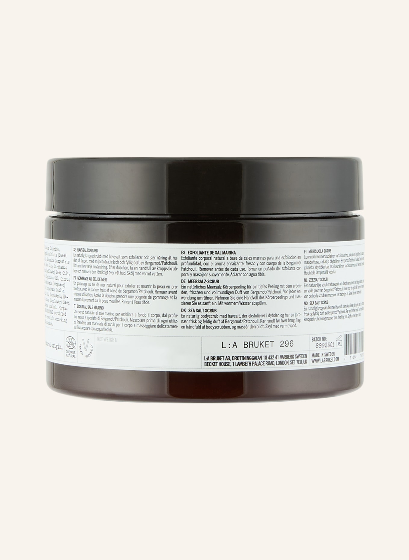 L:A BRUKET Körperpeeling 296 BERGAMOTTE/ PATCHOULI: SCHWARZ