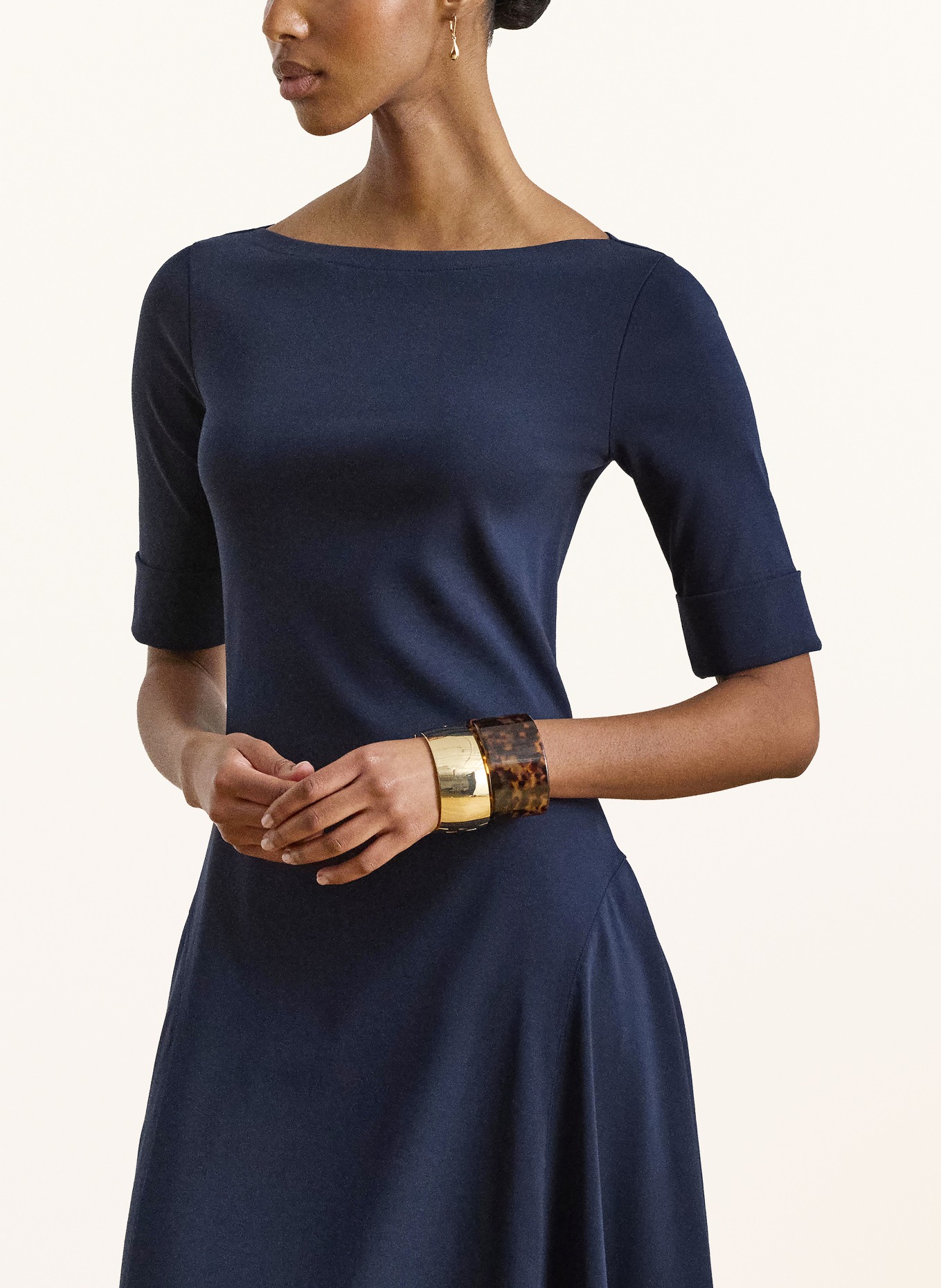 LAUREN RALPH LAUREN Jerseykleid: DUNKELBLAU
