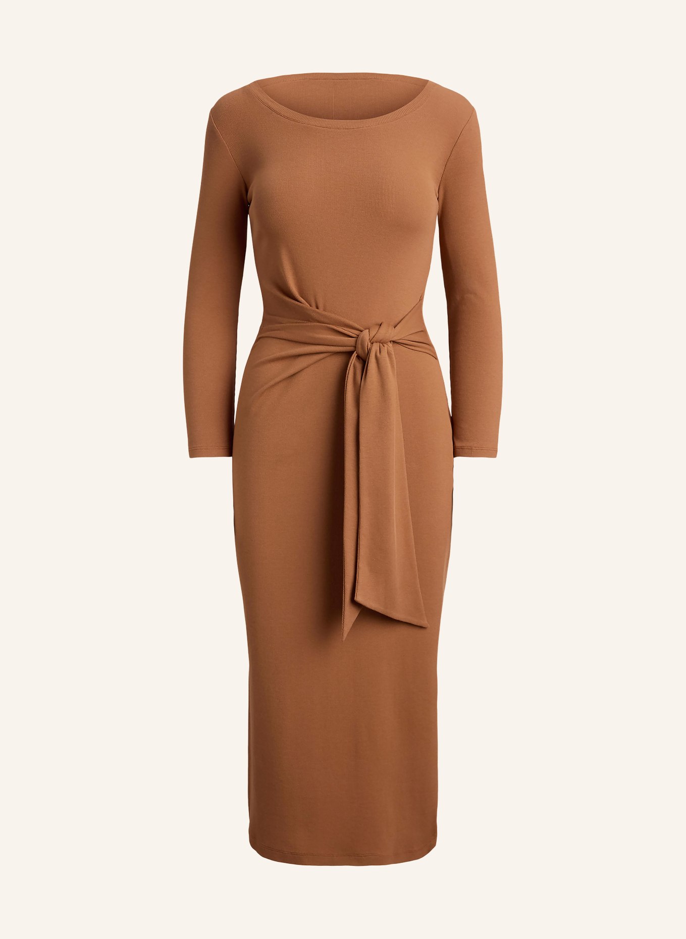 LAUREN RALPH LAUREN Jerseykleid mit 3/4-Arm: COGNAC