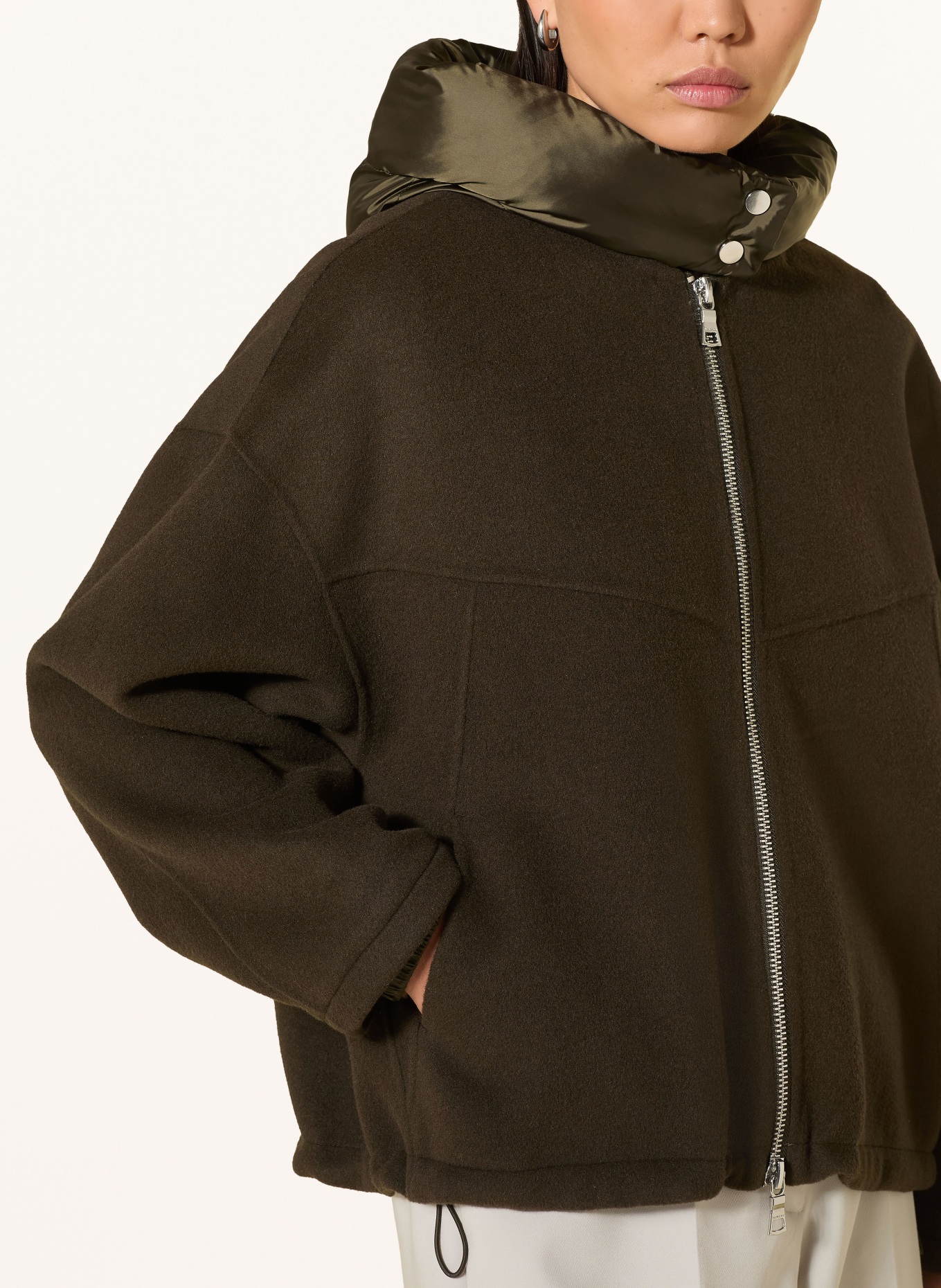 BLONDE No.8 JERRY jacket in mixed materials: OLIVE
