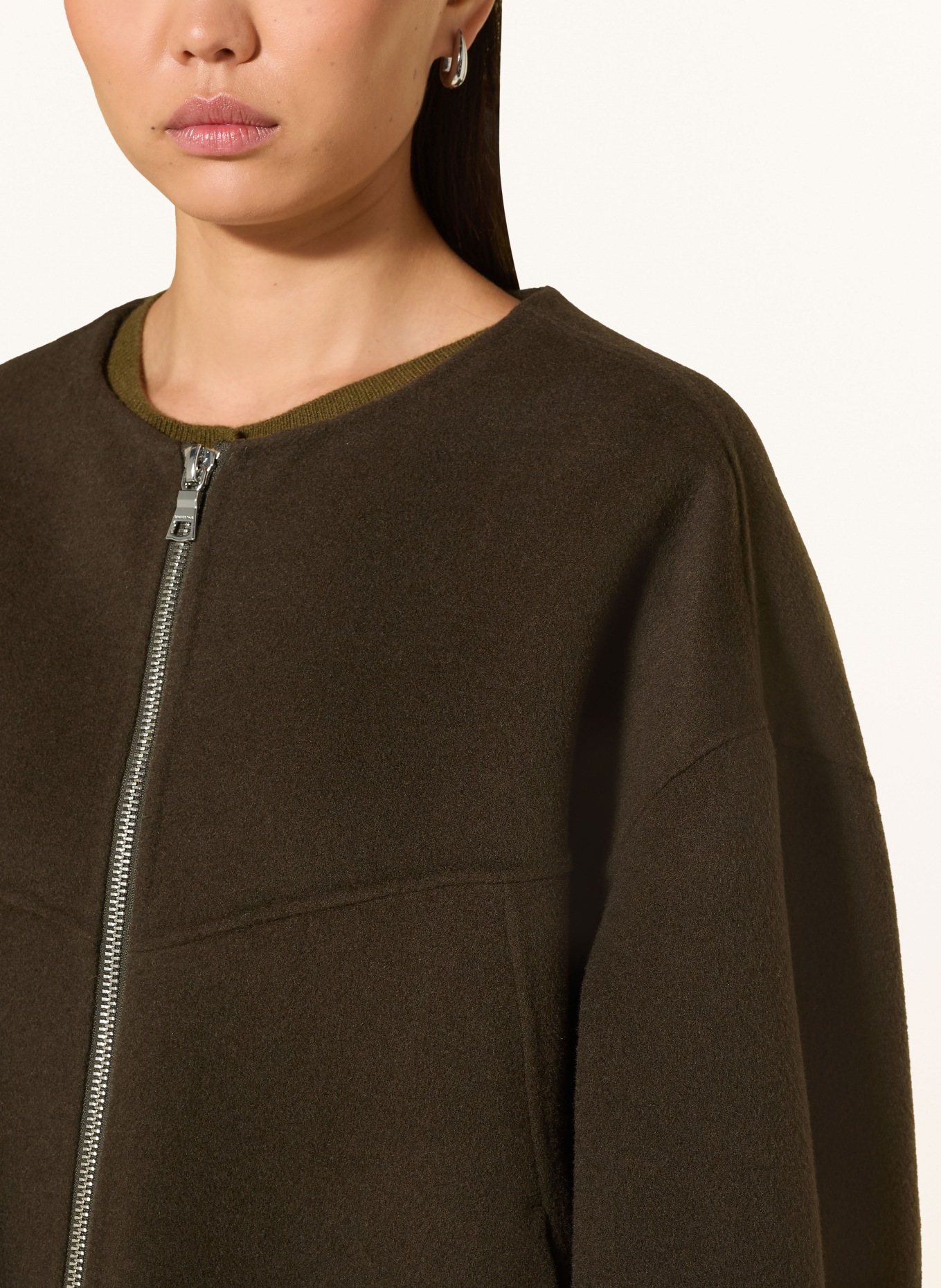BLONDE No.8 JERRY jacket in mixed materials: OLIVE