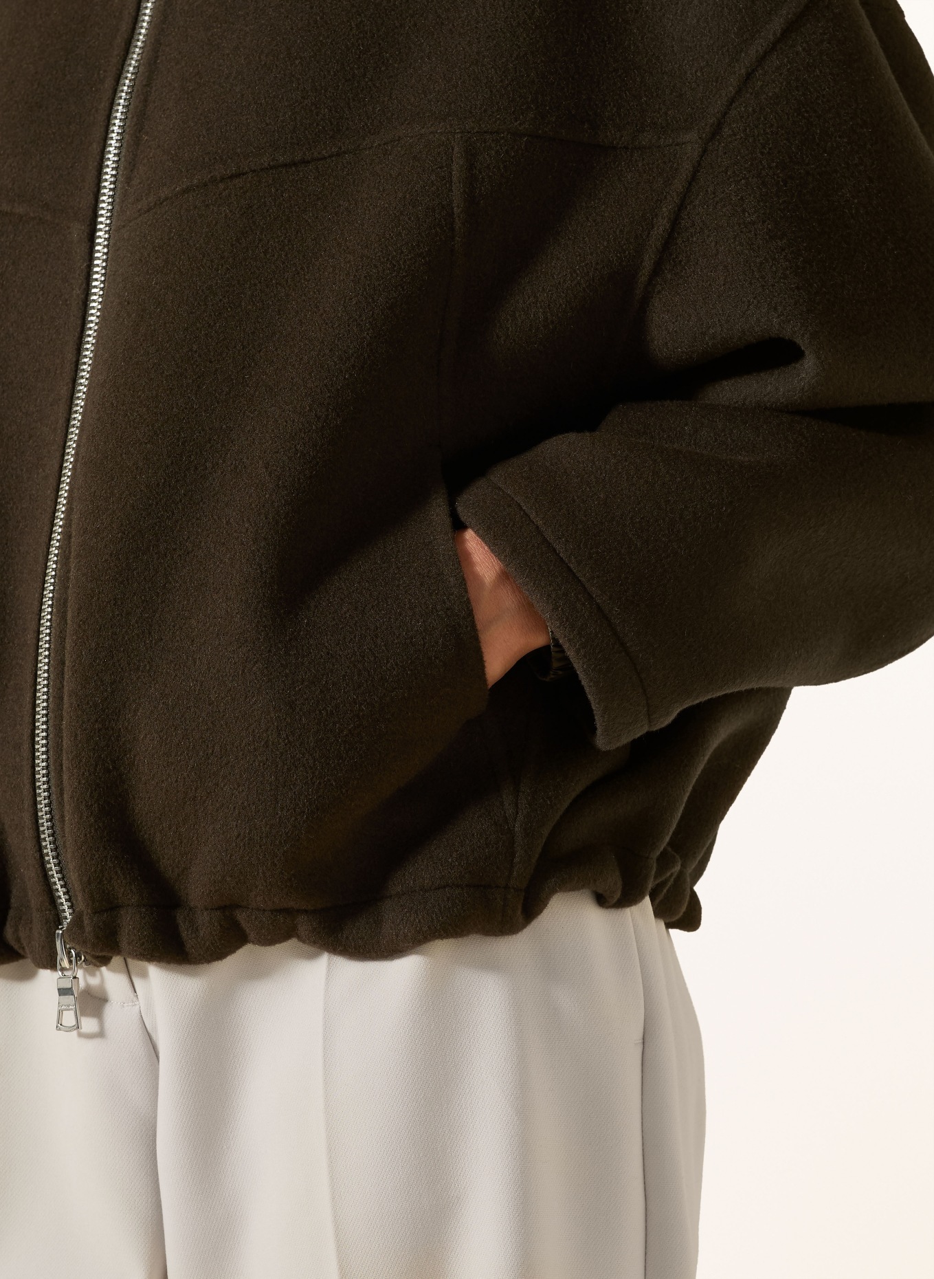 BLONDE No.8 JERRY jacket in mixed materials: OLIVE