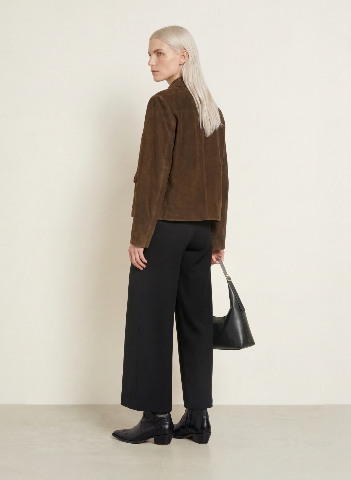 SELECTED Læderblazer: MØRKEBRUN