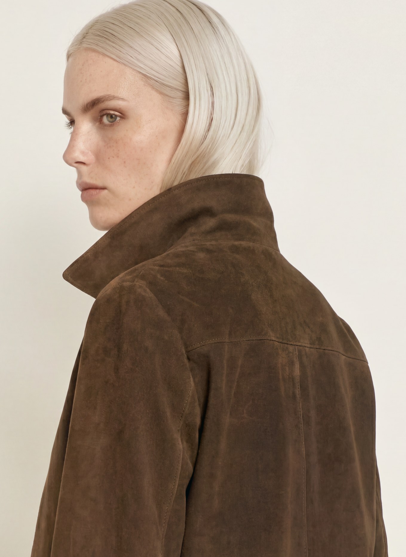 SELECTED Læderblazer: MØRKEBRUN