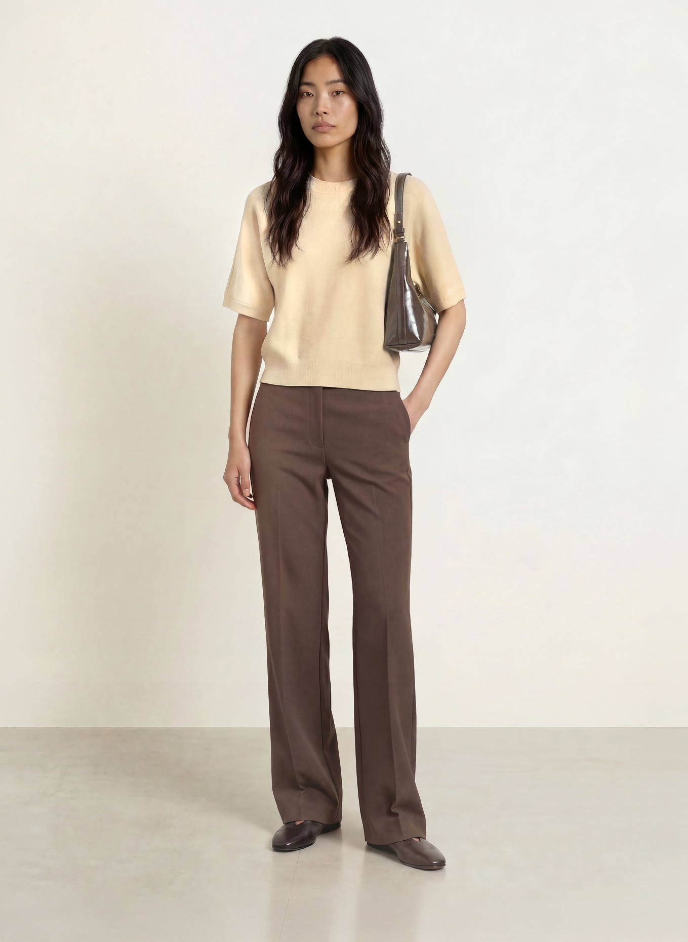 MSCH COPENHAGEN Knit shirt MSCHTHAMIRA: LIGHT BROWN