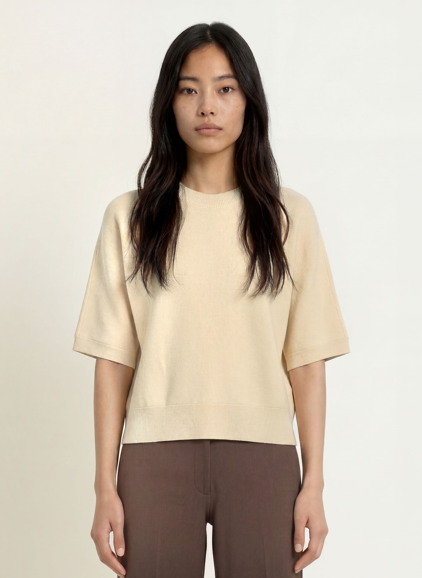 MSCH COPENHAGEN Knit shirt MSCHTHAMIRA: LIGHT BROWN
