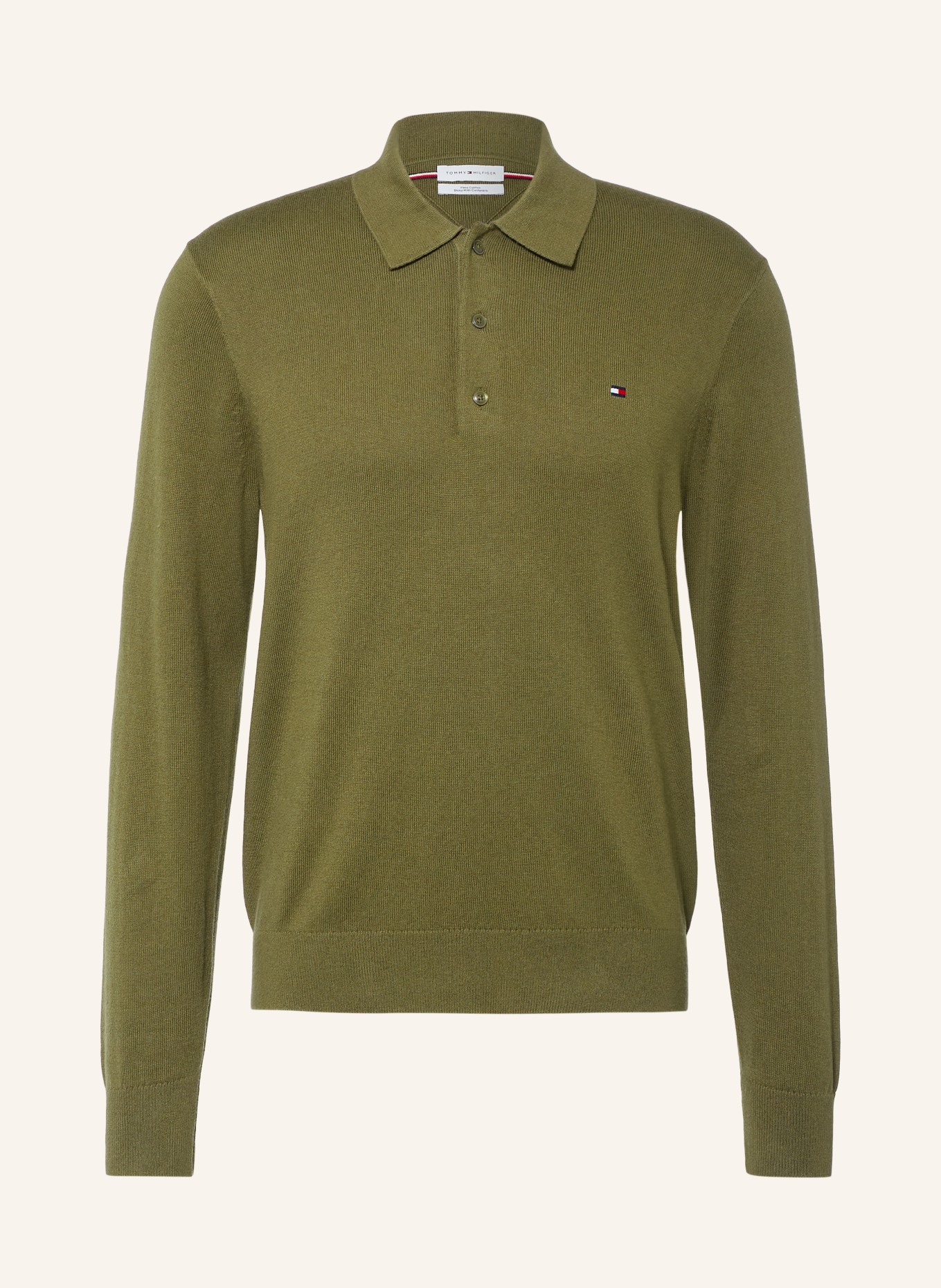 TOMMY HILFIGER Knitted polo shirt: DARK GREEN