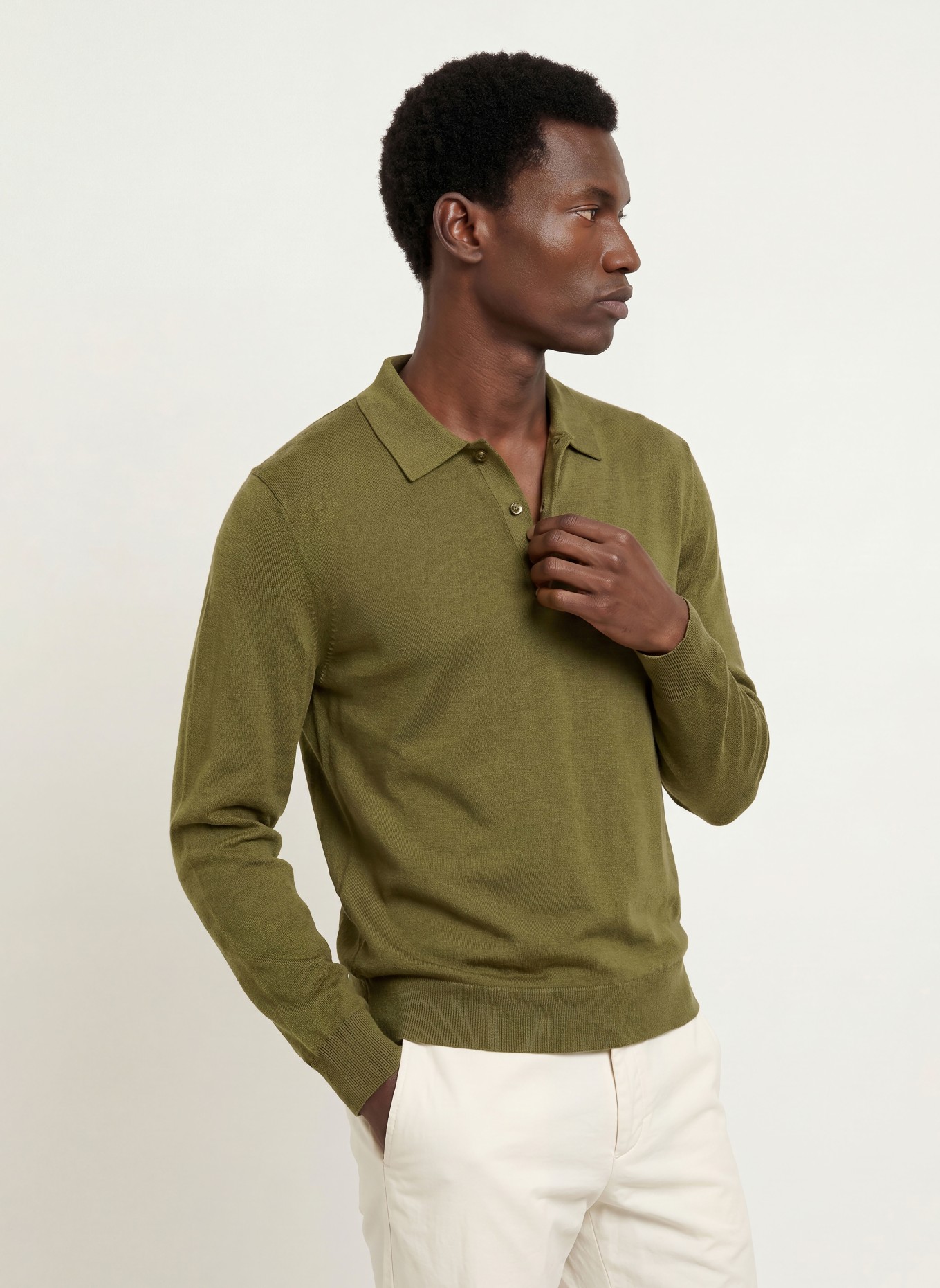 TOMMY HILFIGER Knitted polo shirt: DARK GREEN