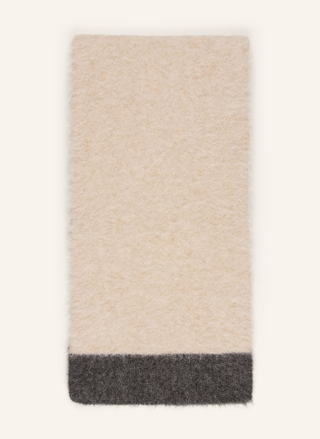SAMSØE SAMSØE SAJEANNE scarf with alpaca: BEIGE / DARK GRAY