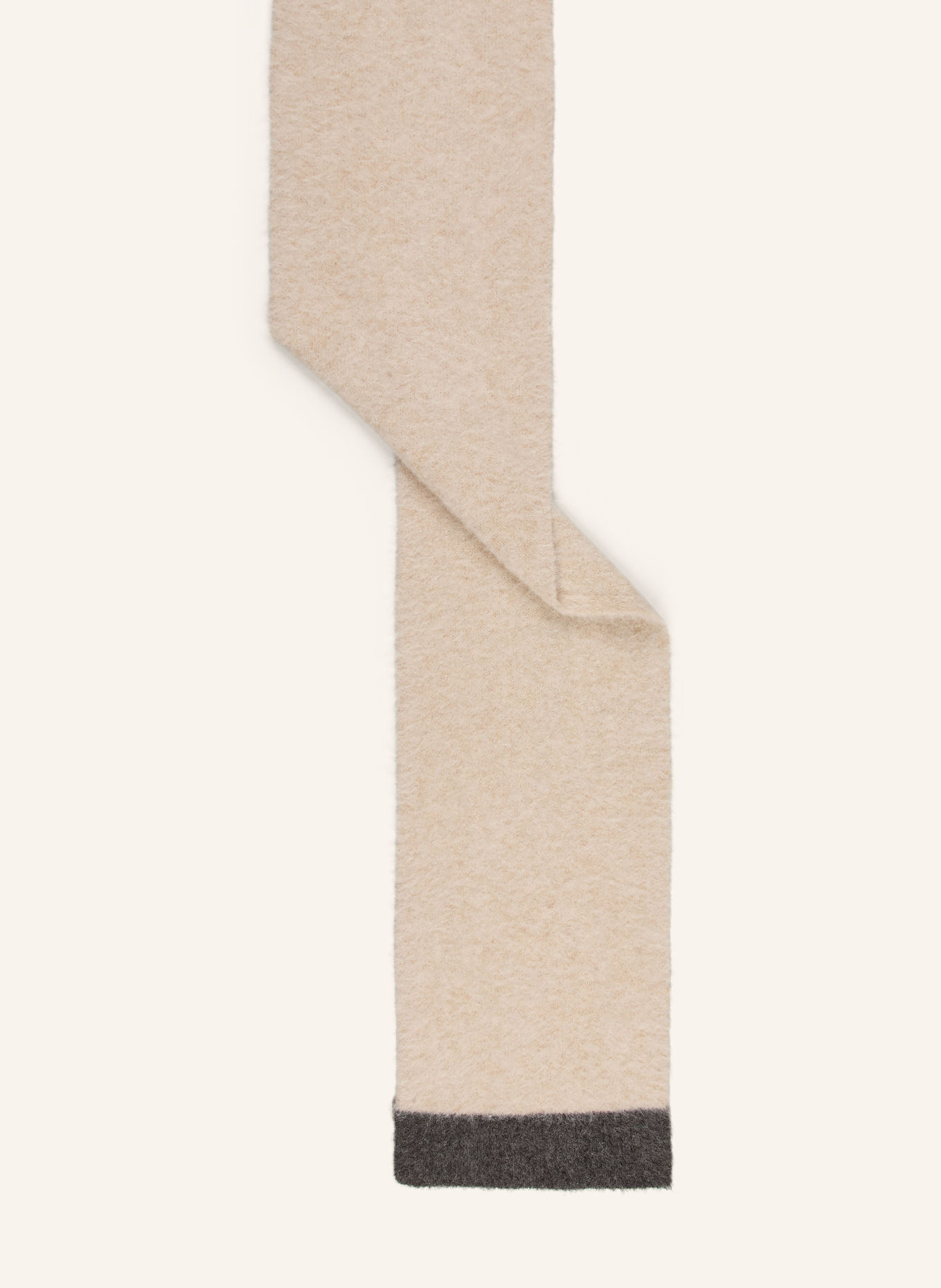 SAMSØE SAMSØE SAJEANNE scarf with alpaca: BEIGE / DARK GRAY
