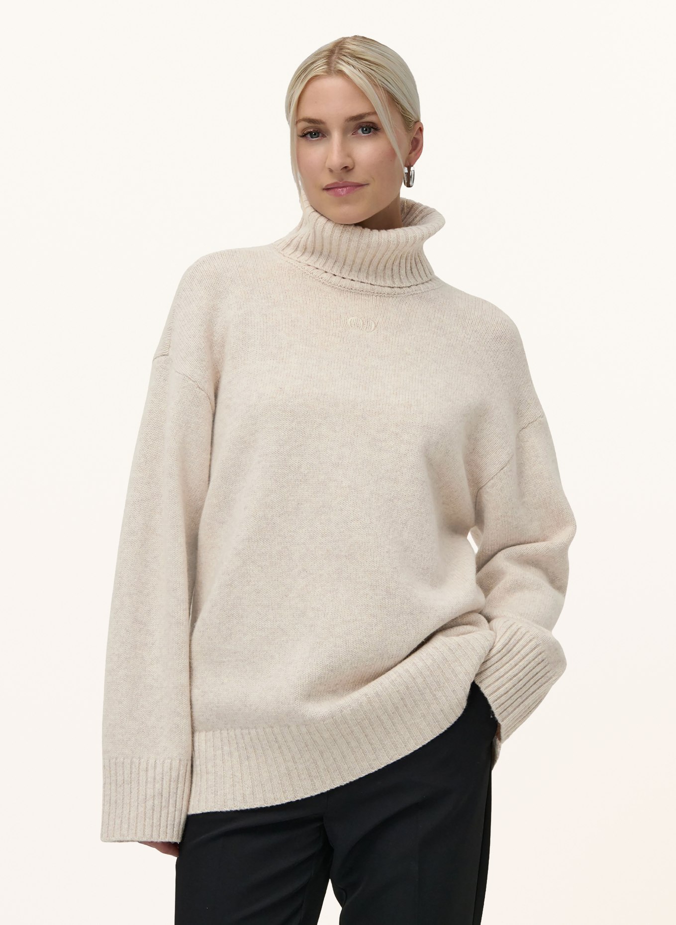 LeGer Studio ERICA turtleneck sweater: BEIGE / ECRU