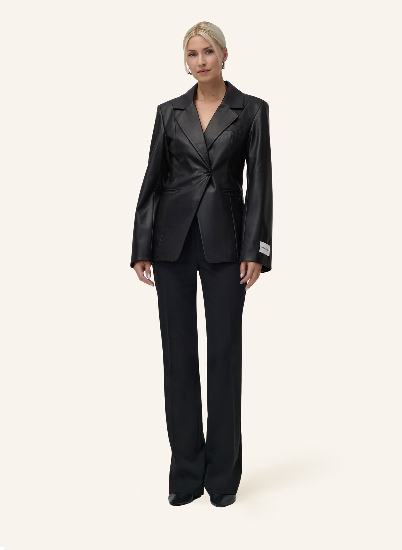LeGer Studio Blazer NICOLETTA in Lederoptik: SCHWARZ