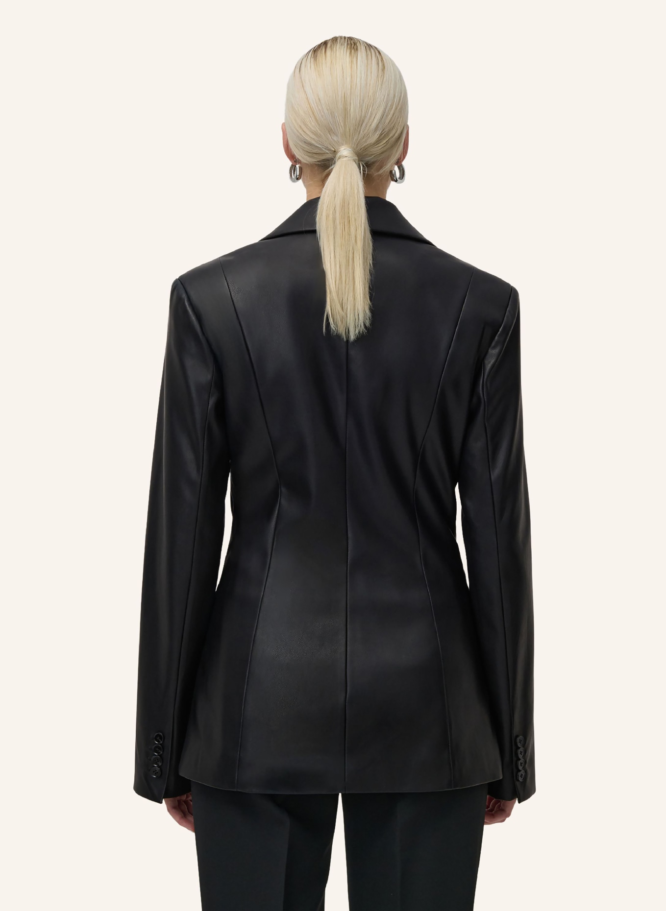 LeGer Studio Blazer NICOLETTA in Lederoptik: SCHWARZ