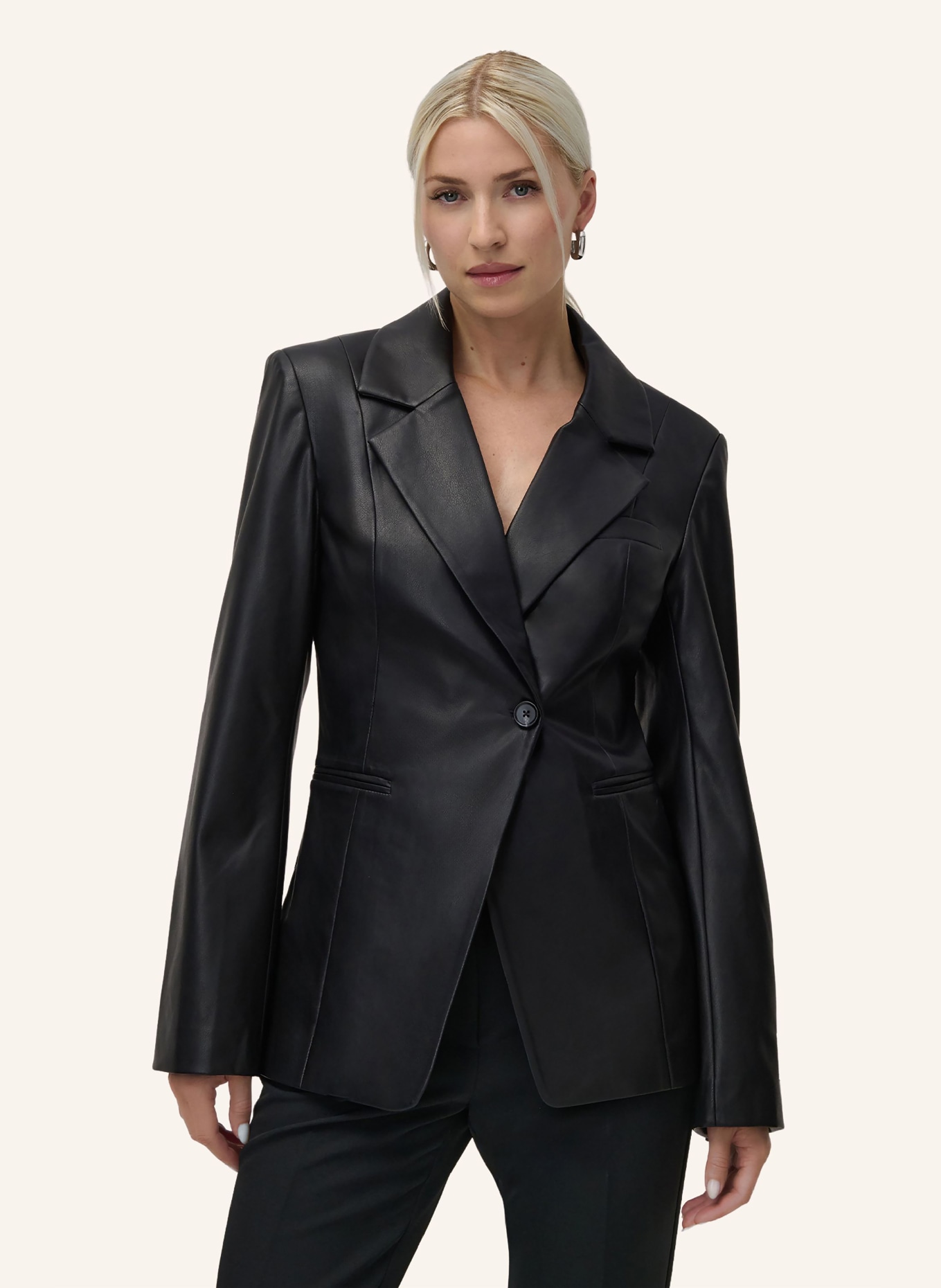LeGer Studio Blazer NICOLETTA in Lederoptik: SCHWARZ