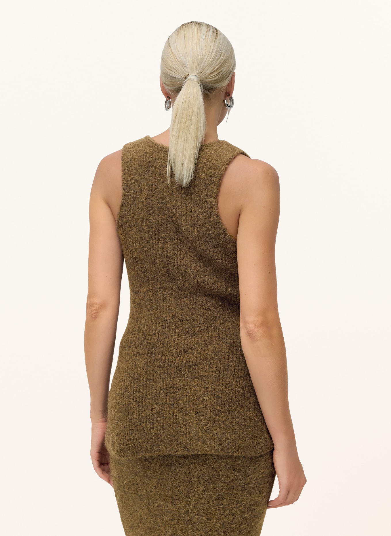 LeGer Studio FREDERIKE knitted vest with alpaca: BROWN