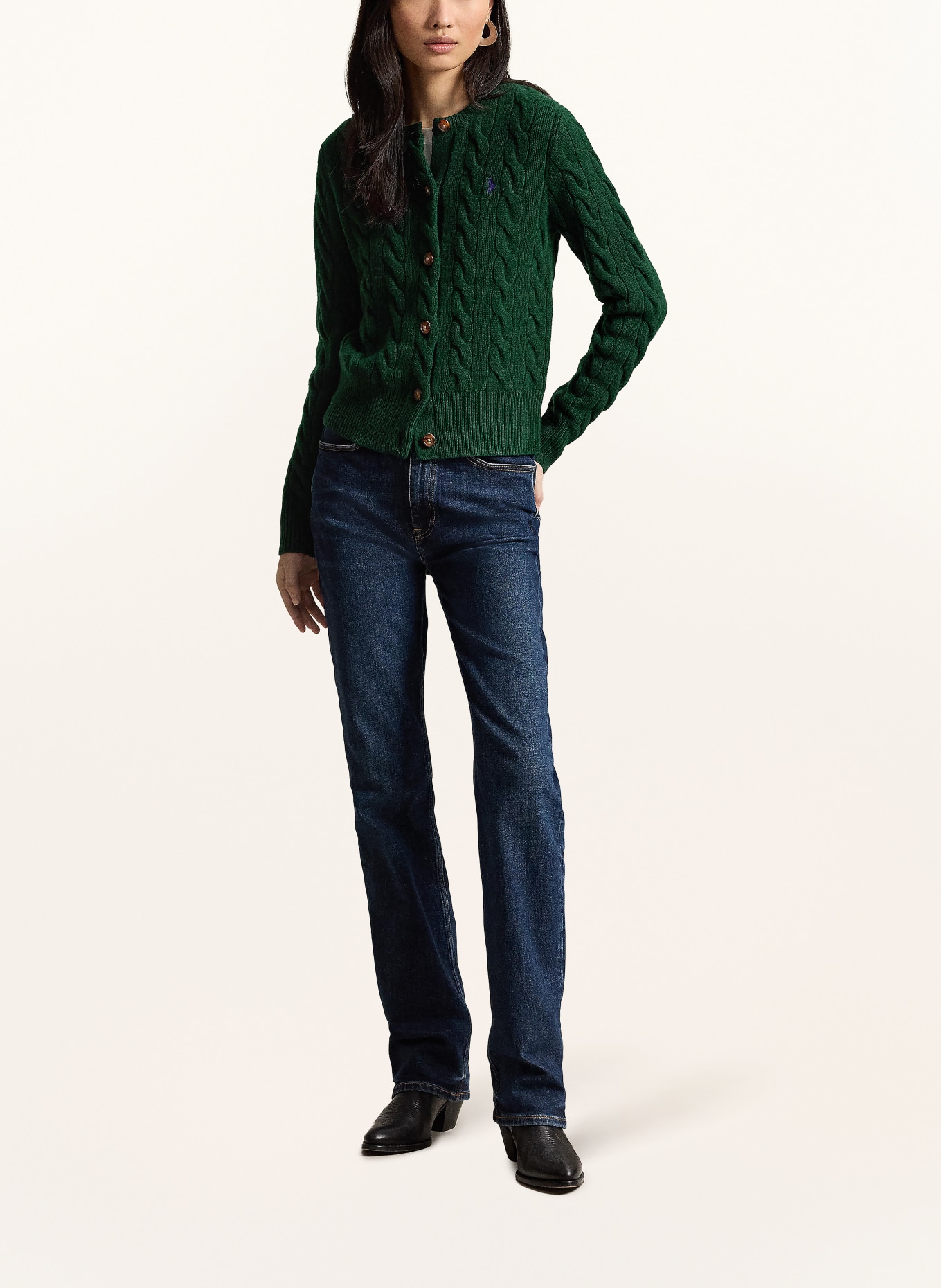 POLO RALPH LAUREN Strickjacke: DUNKELGRÜN