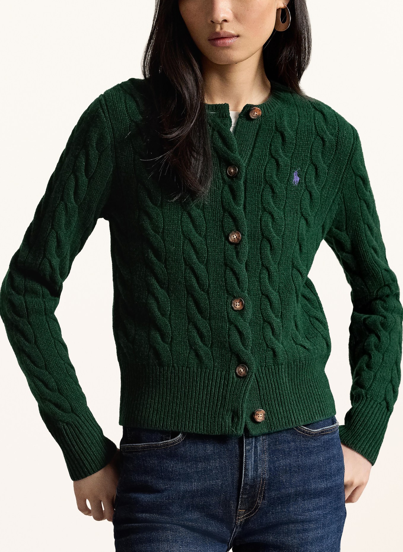 POLO RALPH LAUREN Strickjacke: DUNKELGRÜN