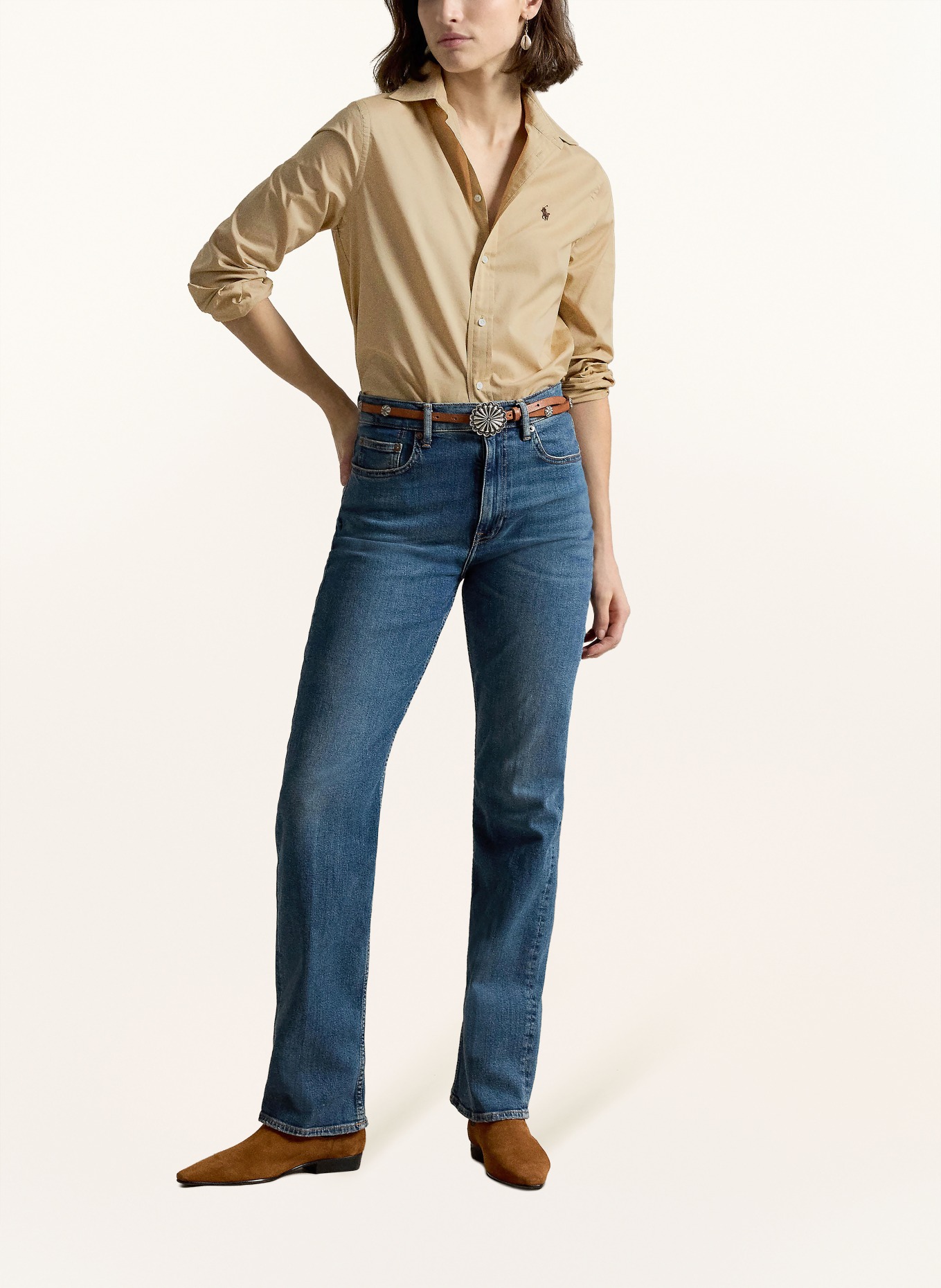 POLO RALPH LAUREN Skjortblus: BEIGE