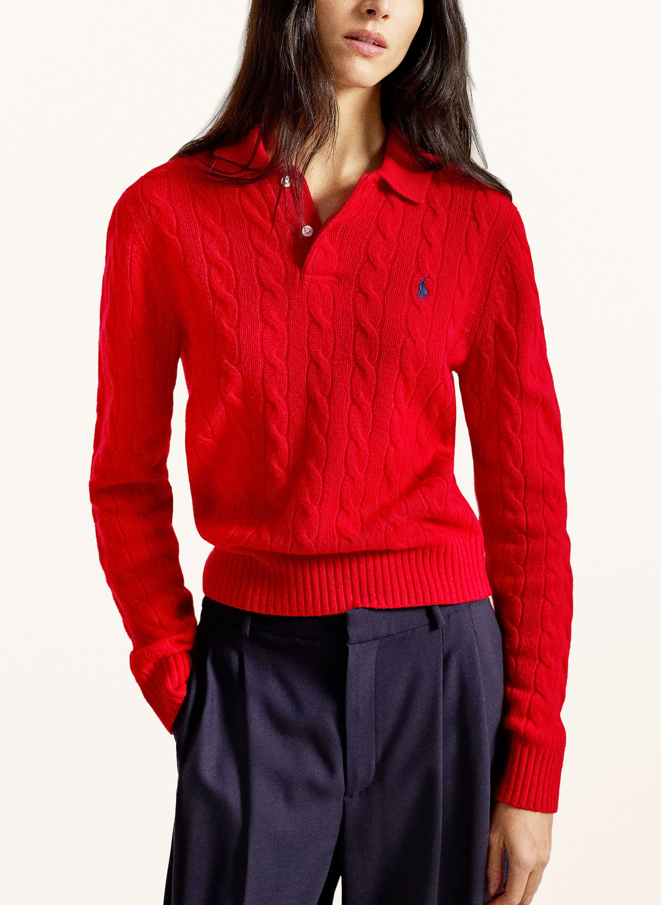 POLO RALPH LAUREN Gebreid poloshirt: ROOD