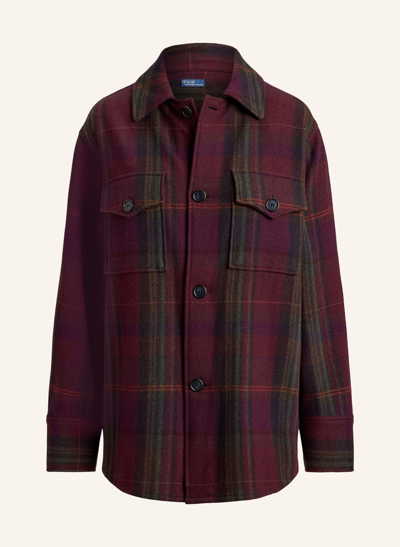 POLO RALPH LAUREN Flanell-Overshirt: DUNKELROT