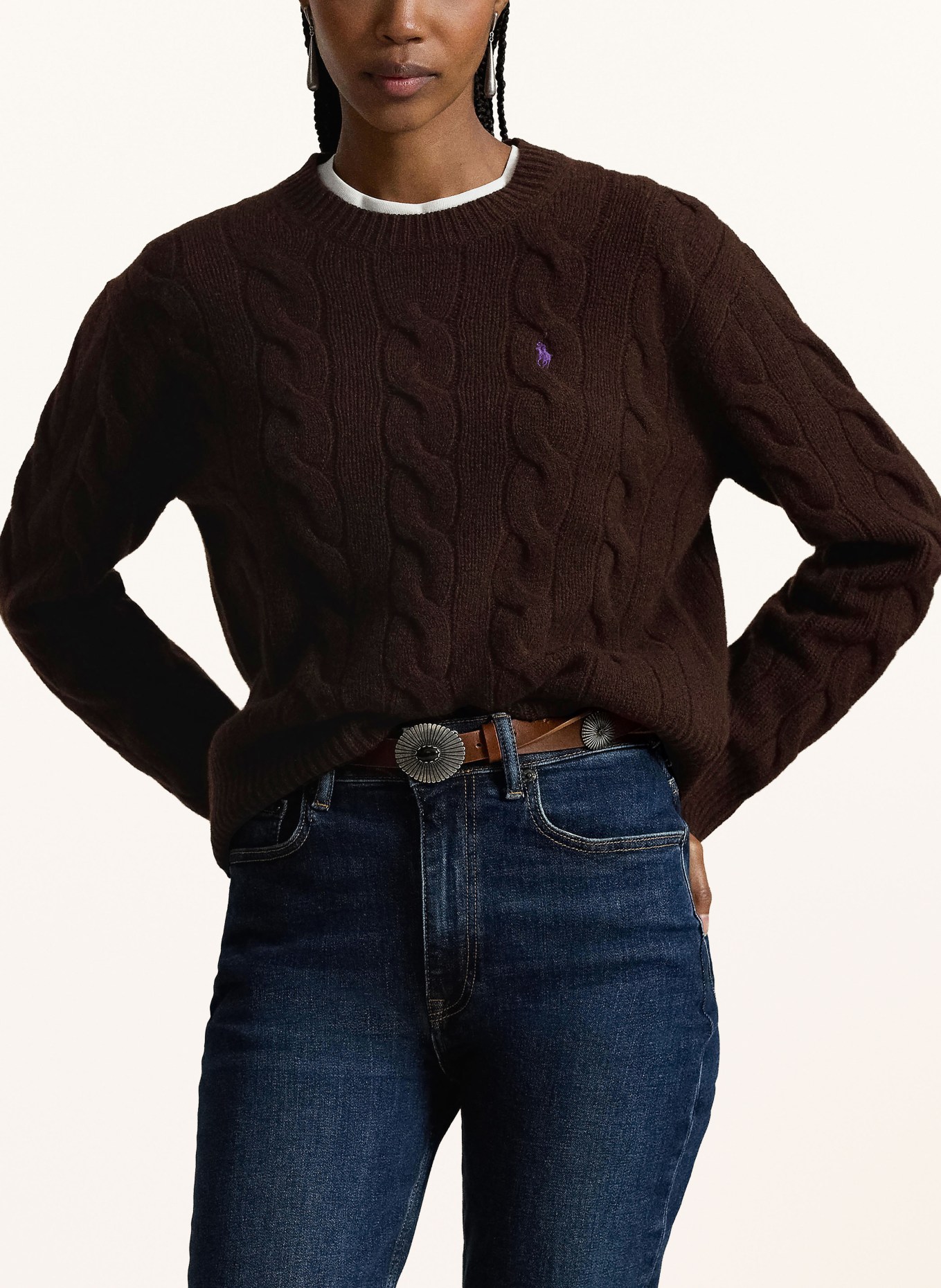 POLO RALPH LAUREN Pullover: DUNKELBRAUN