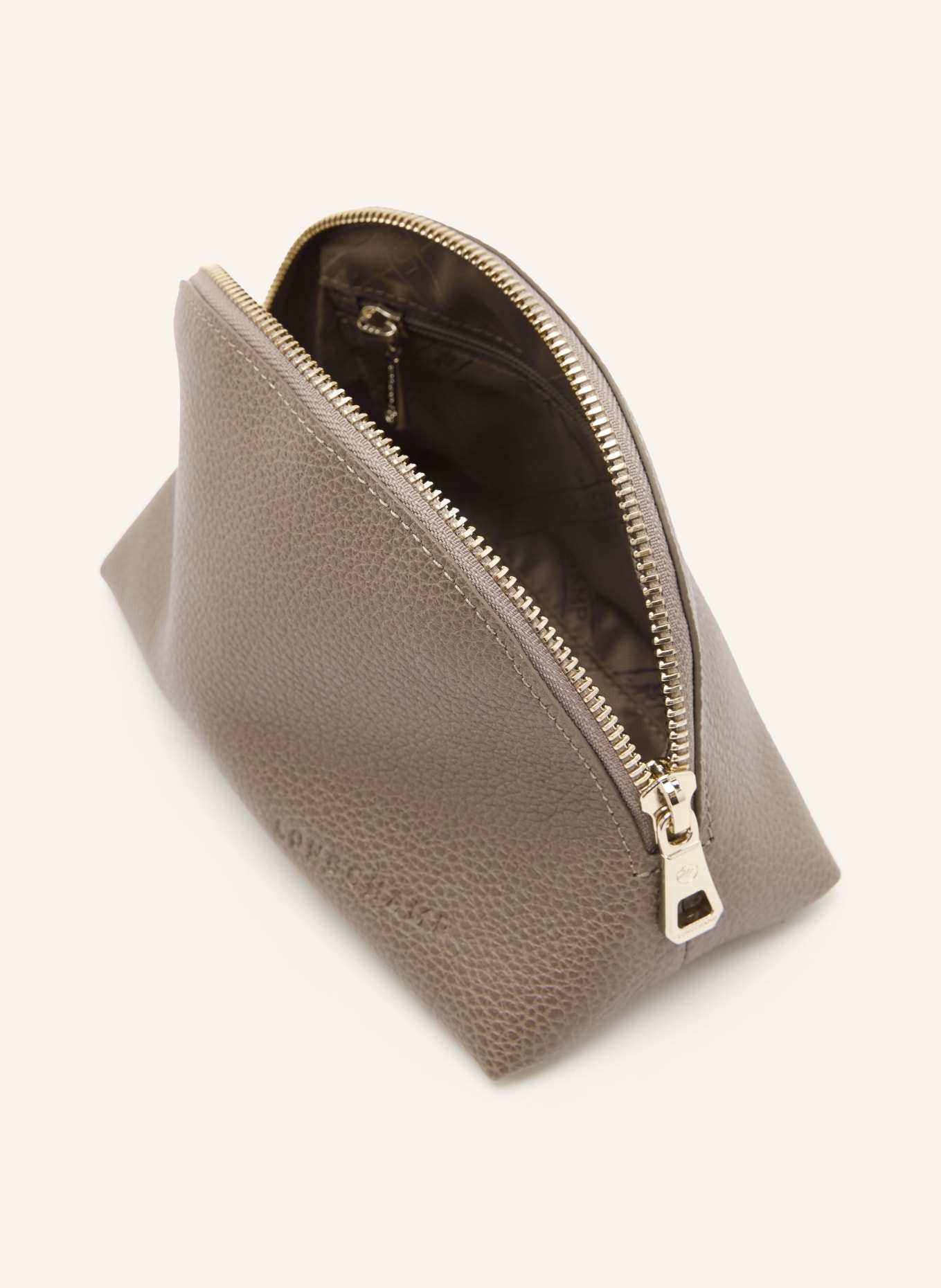 LONGCHAMP Pouch LE FOULONNÉ: TAUPE / GOLD