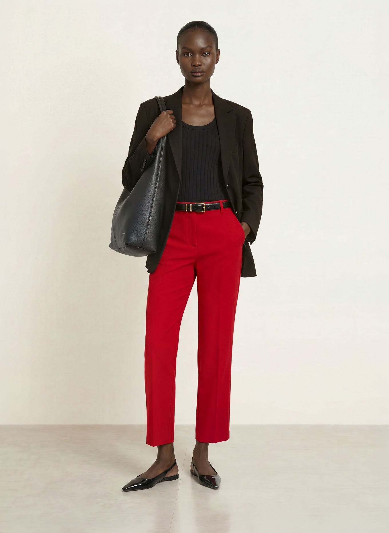SEDUCTIVE Pantalon LUCASSE: ROUGE FONCÉ
