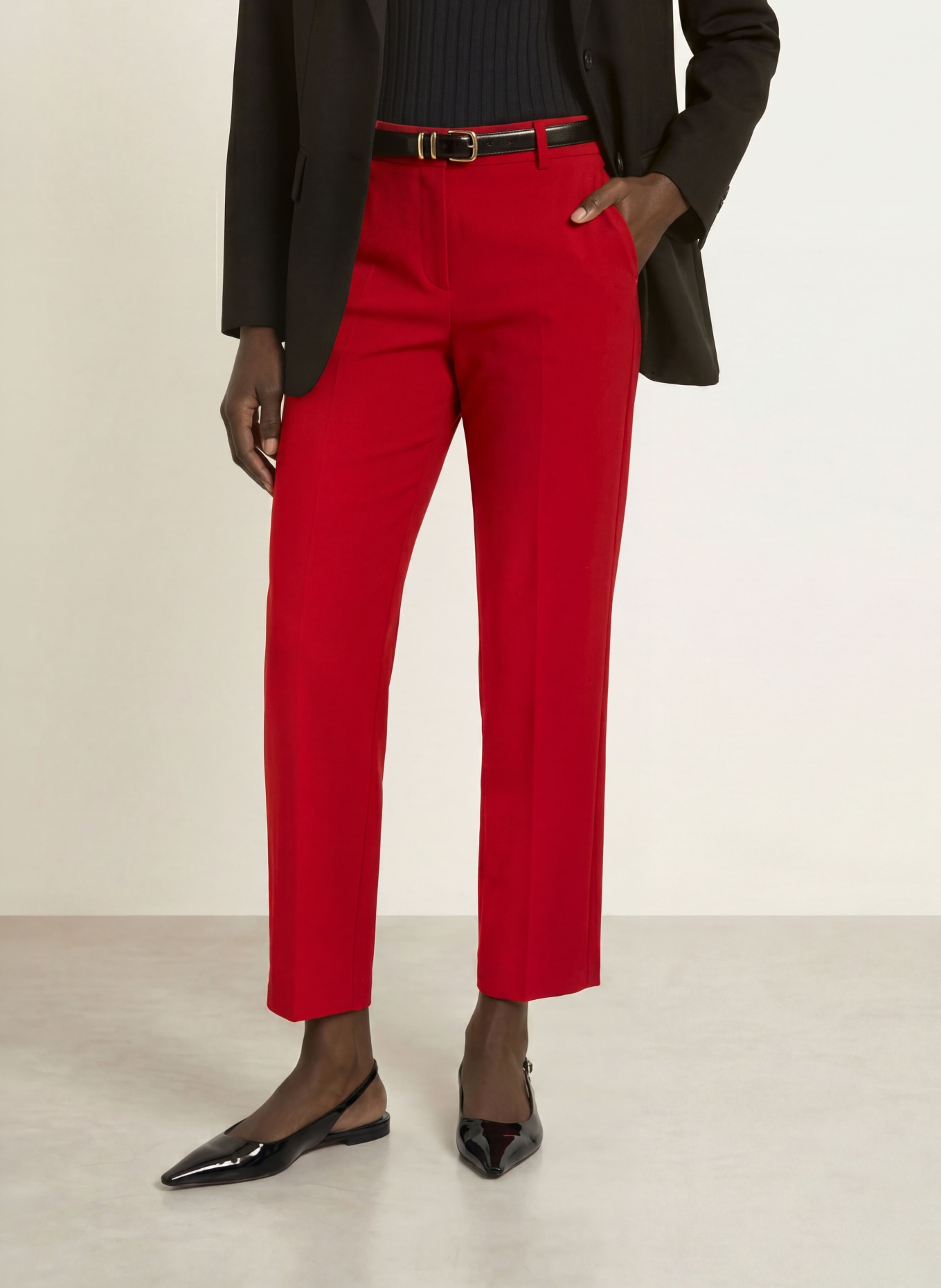 SEDUCTIVE Pantalon LUCASSE: ROUGE FONCÉ