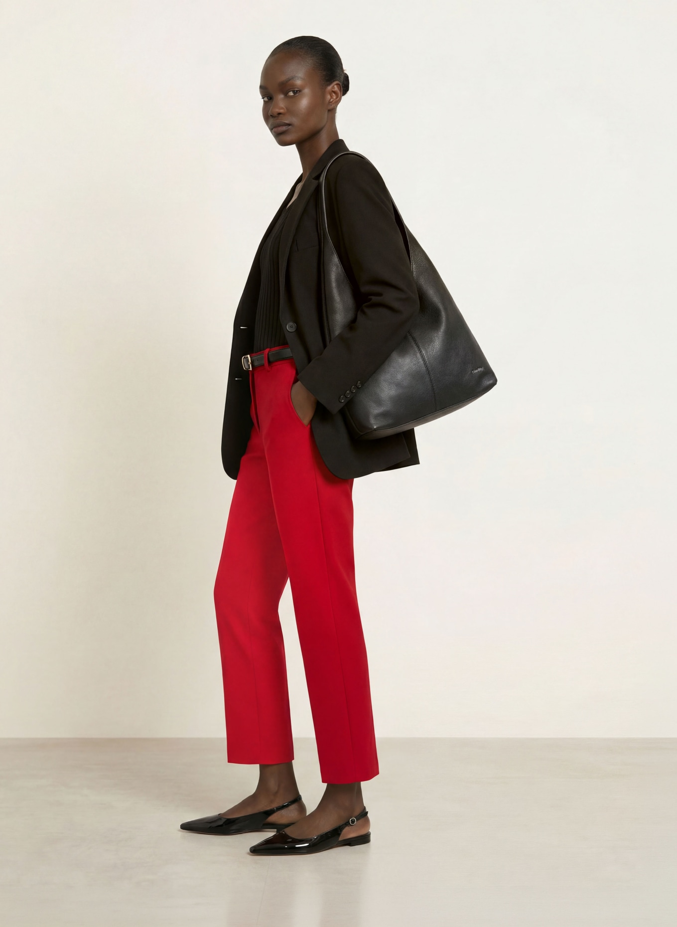 SEDUCTIVE Pantalon LUCASSE: ROUGE FONCÉ