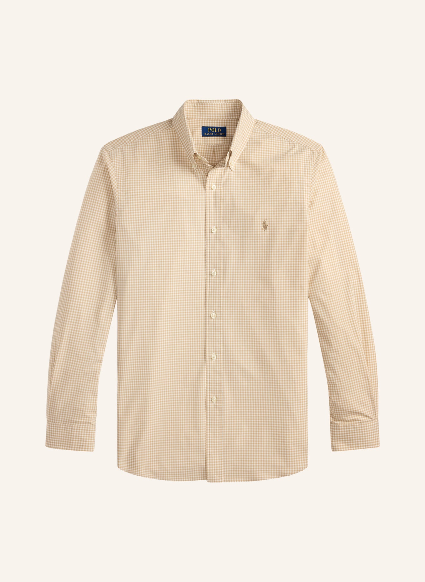 POLO RALPH LAUREN Hemd Custom Fit: BEIGE / WEISS