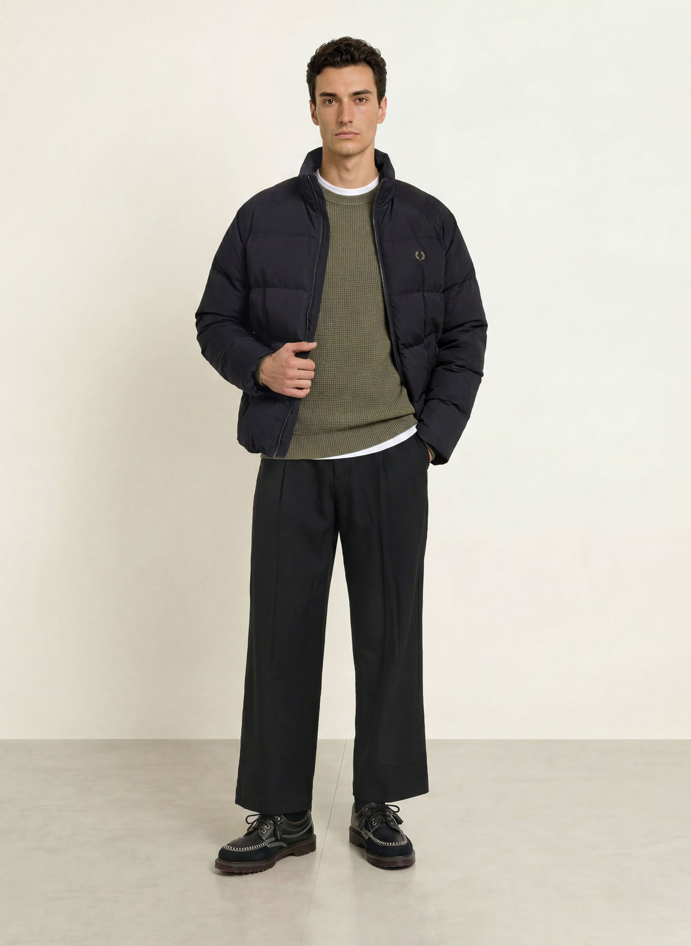 FRED PERRY Quilted jacket: BLACK