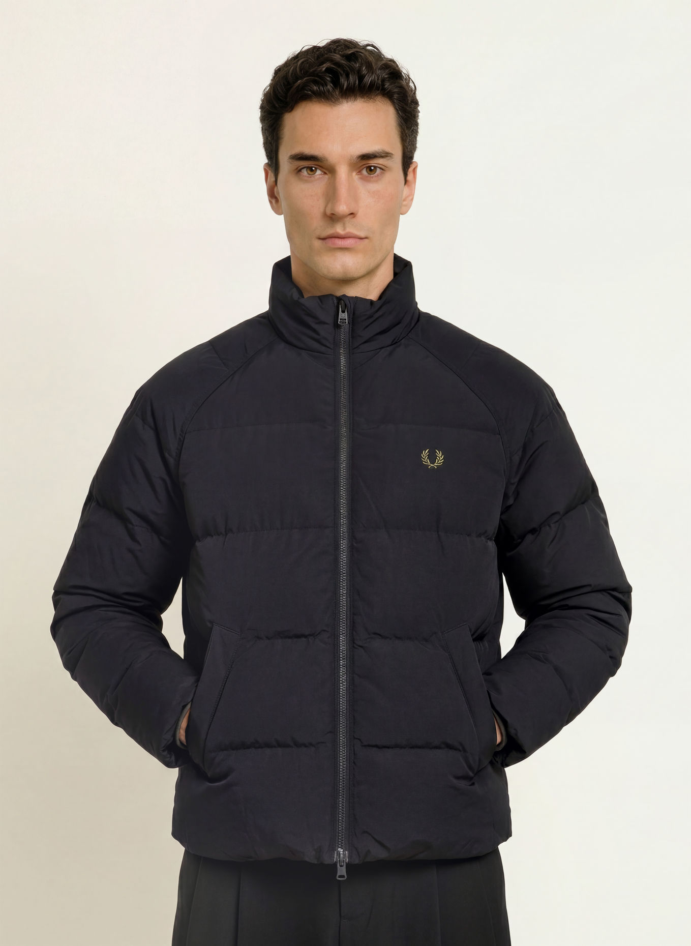 FRED PERRY Quilted jacket: BLACK
