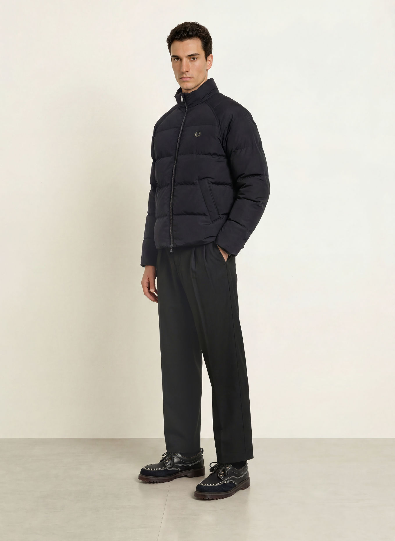 FRED PERRY Quilted jacket: BLACK