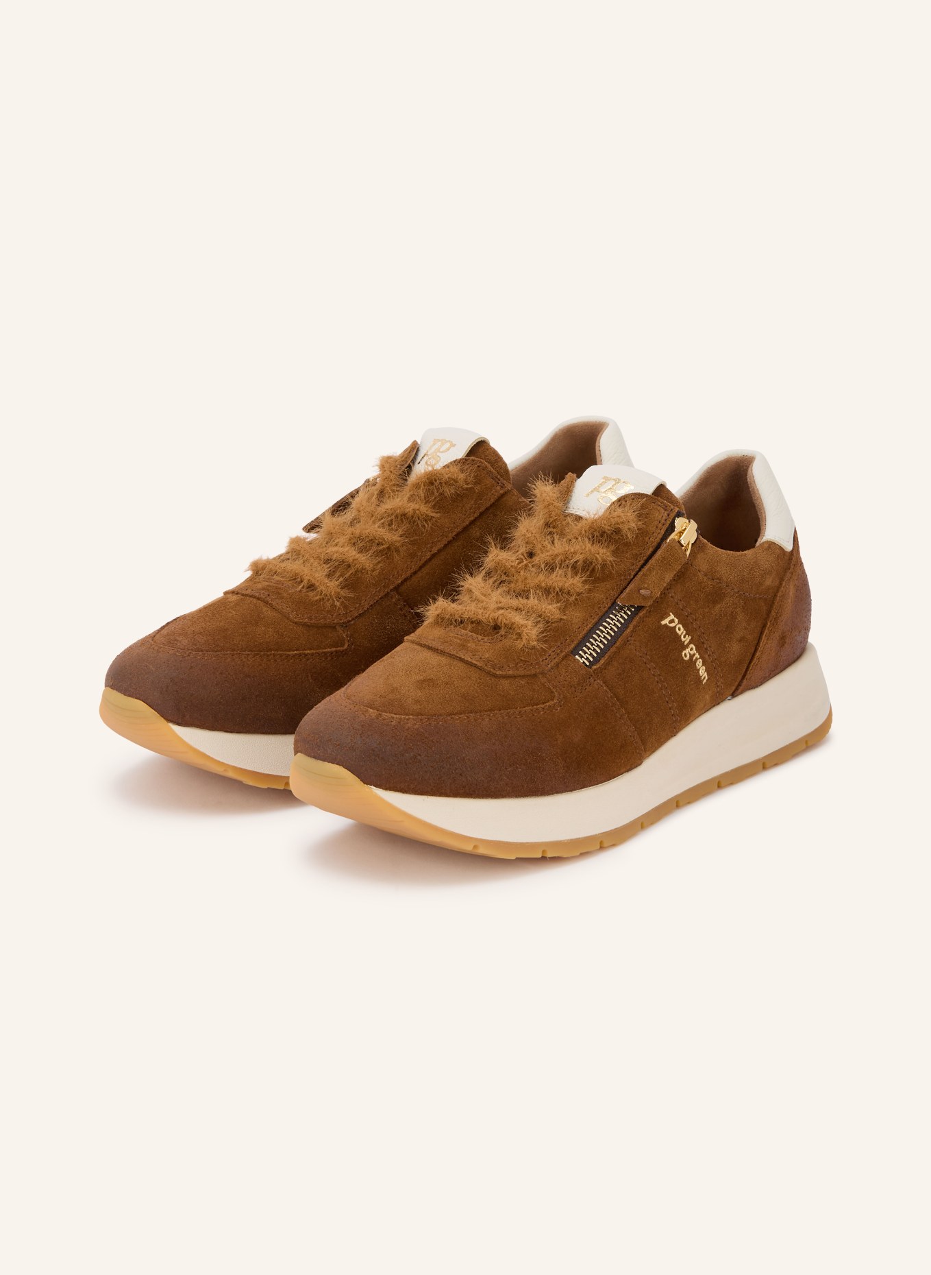 paul green Sneaker: BRAUN / GOLD / CREME