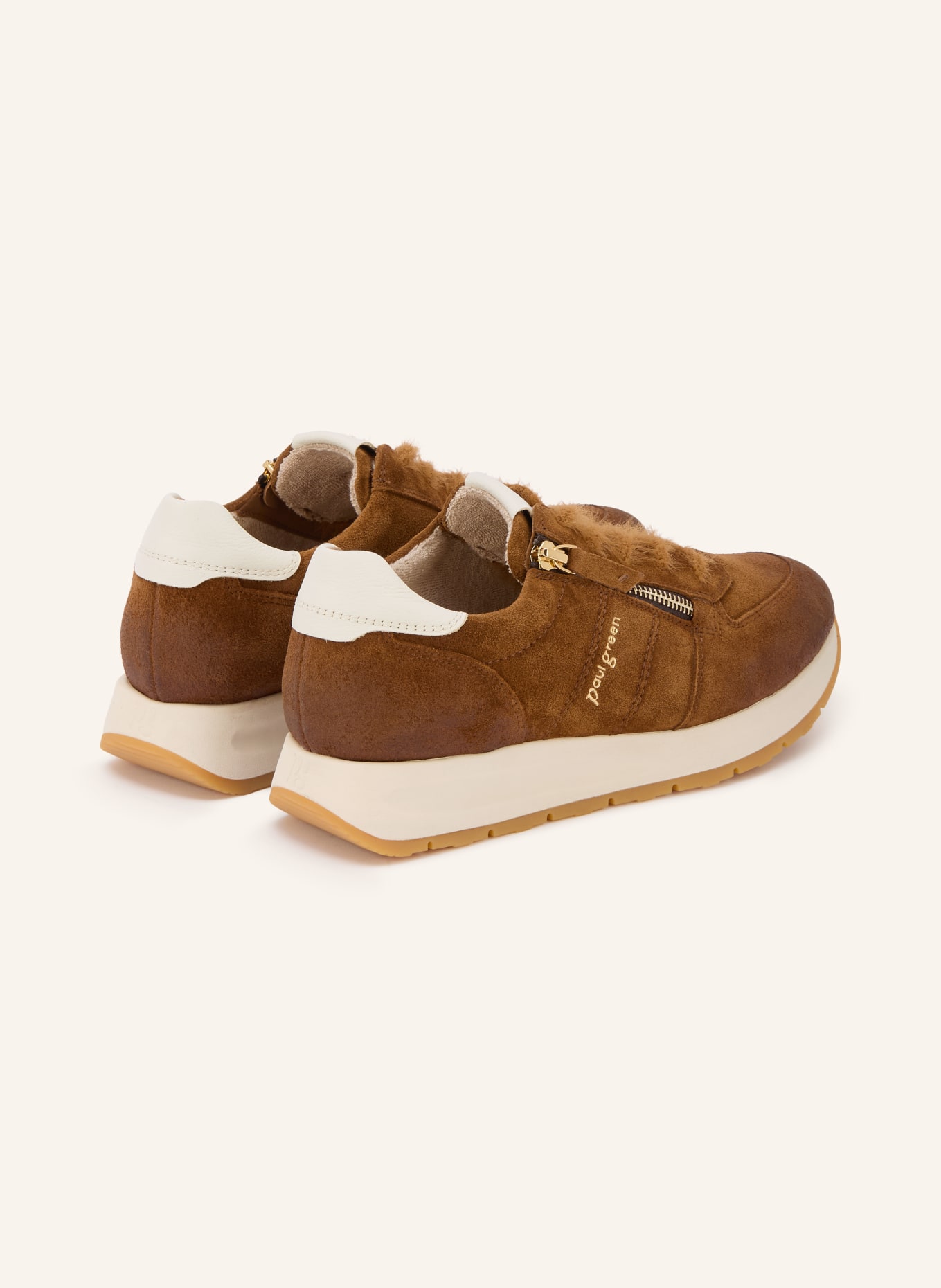 paul green Sneaker: BRAUN / GOLD / CREME