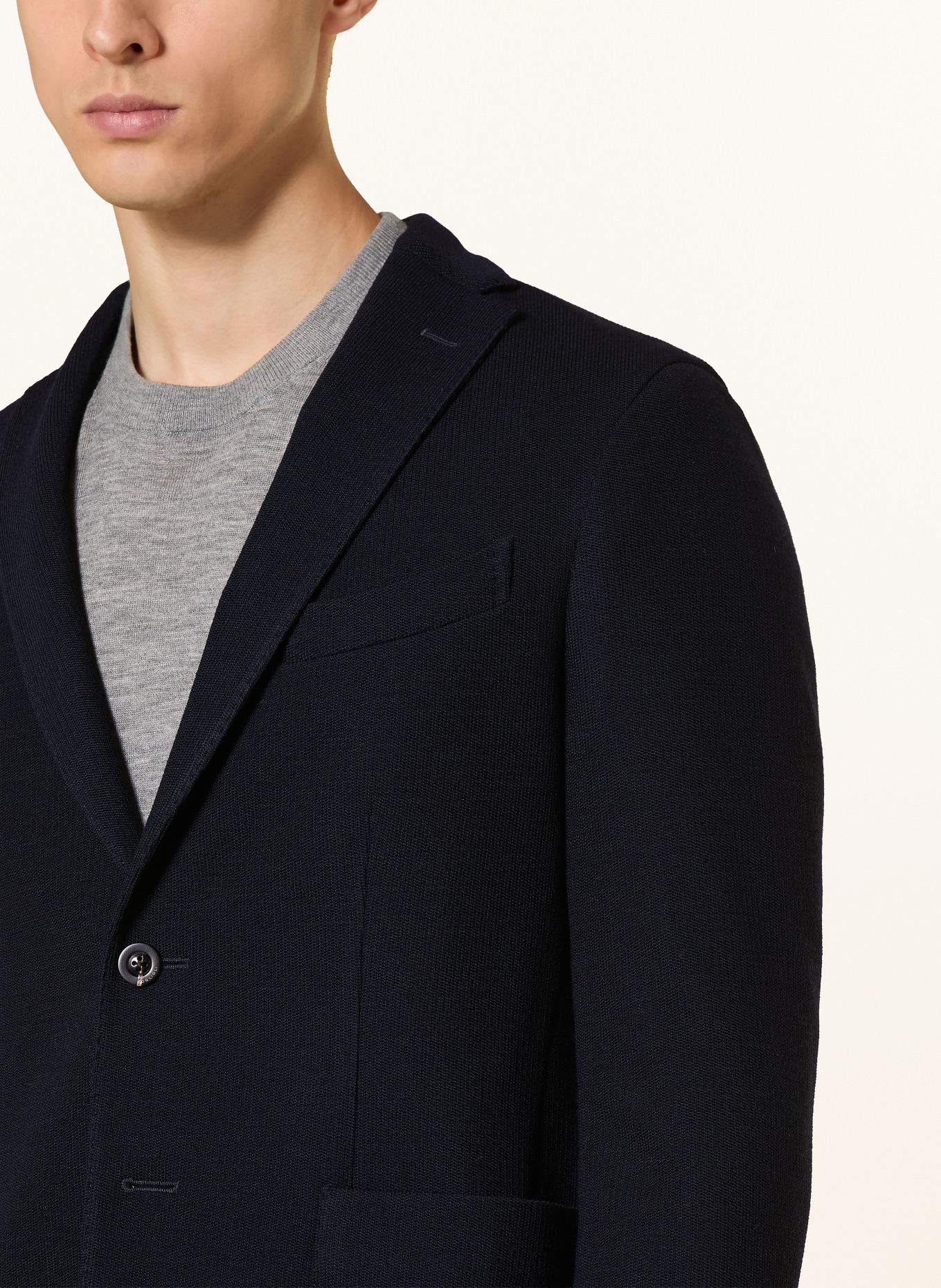 BOGLIOLI Stricksakko Extra Slim Fit: DUNKELBLAU