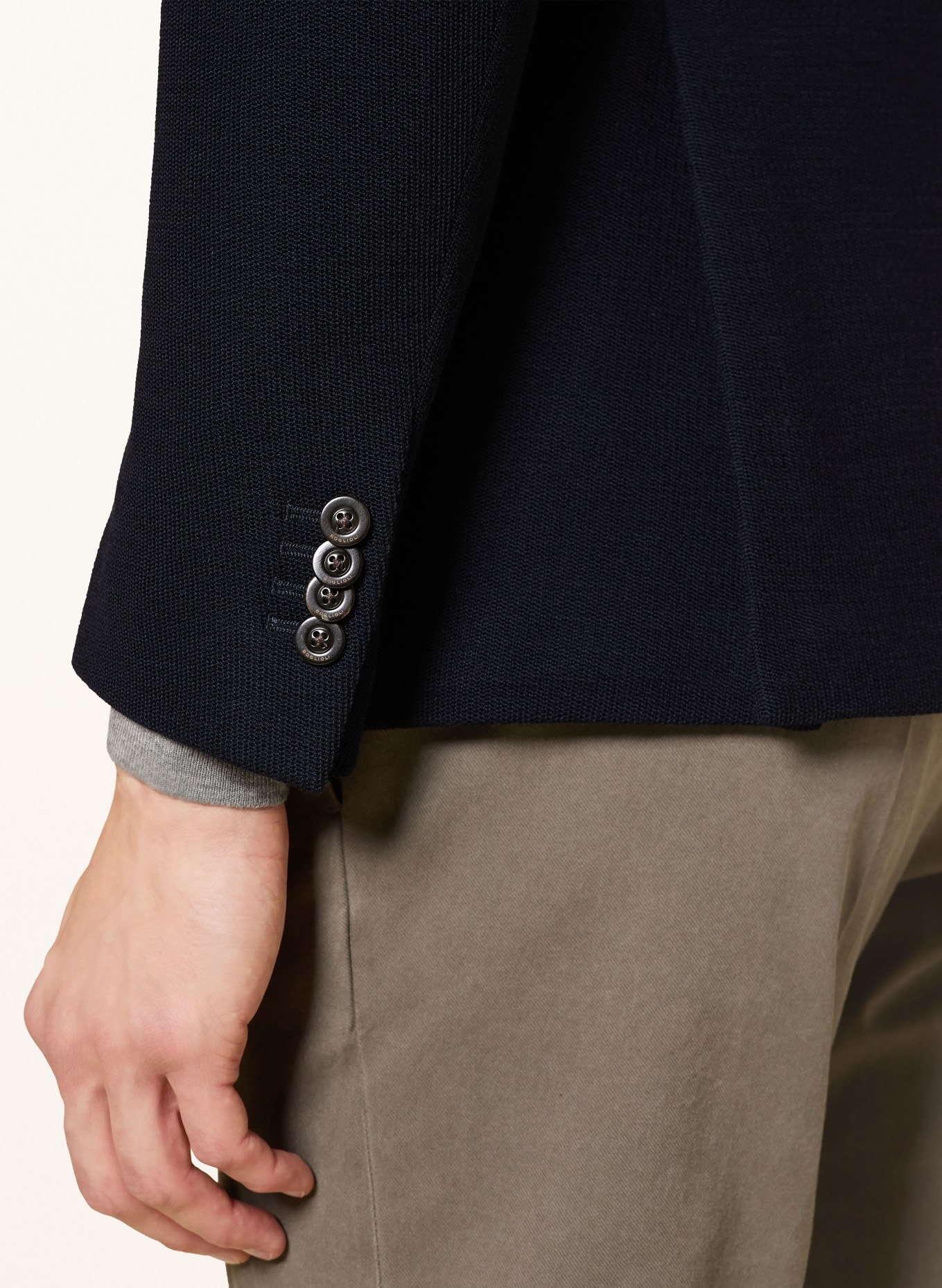 BOGLIOLI Stricksakko Extra Slim Fit: DUNKELBLAU