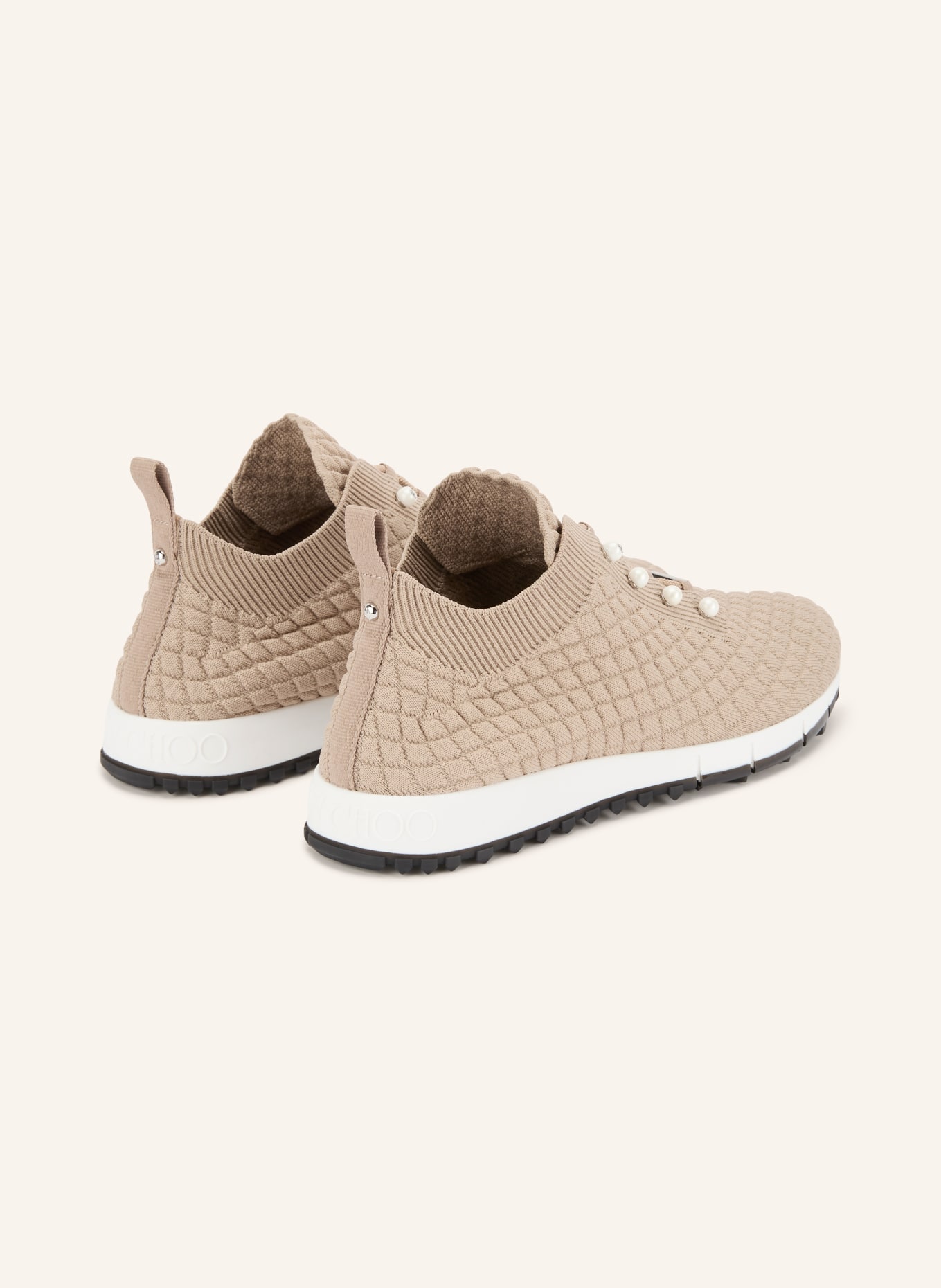 JIMMY CHOO Sneaker VELES met sierparels: BEIGE