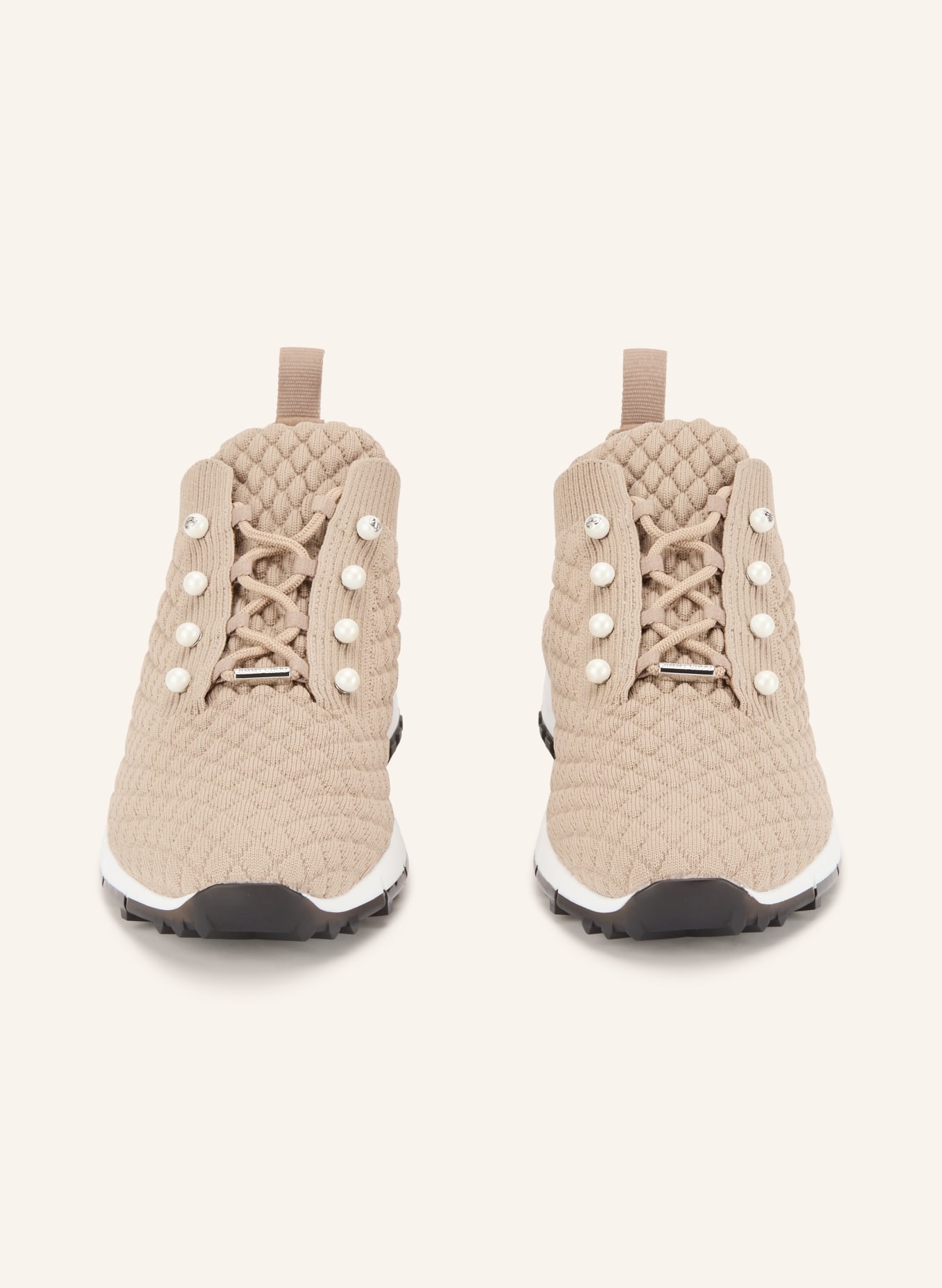 JIMMY CHOO Sneaker VELES met sierparels: BEIGE