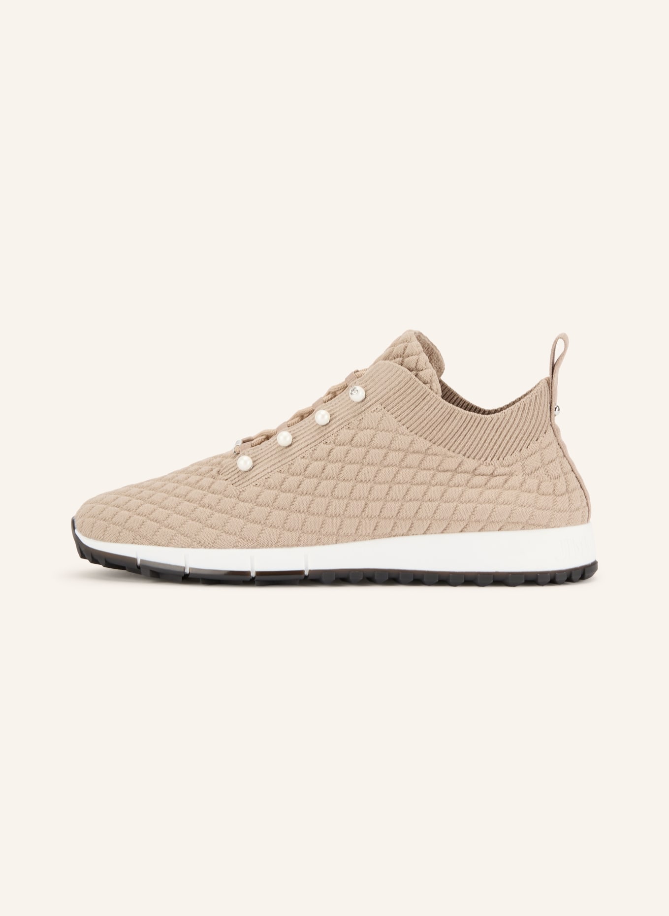 JIMMY CHOO Sneaker VELES met sierparels: BEIGE