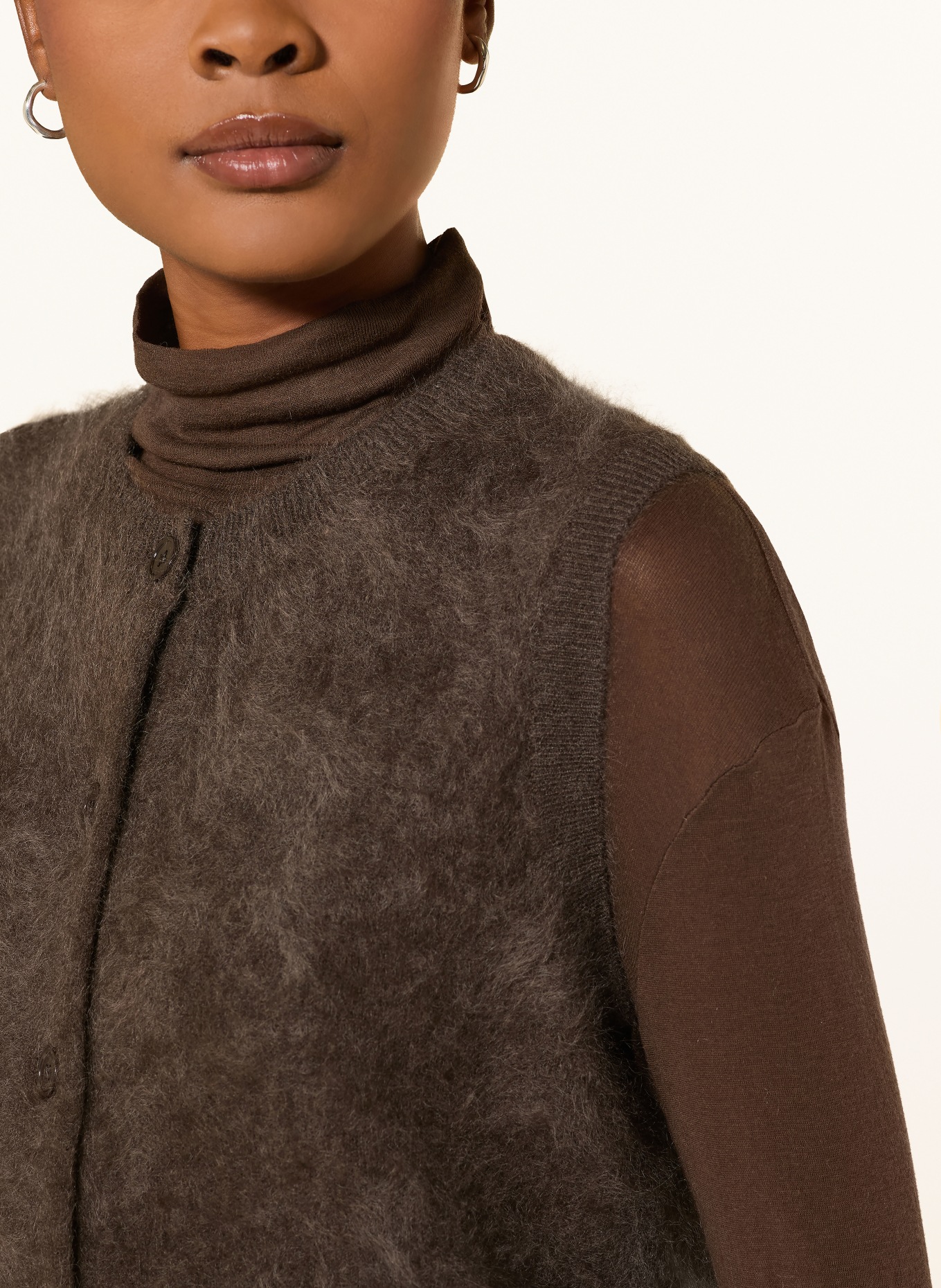 MRS & HUGS Strickweste aus Cashmere: DUNKELBRAUN