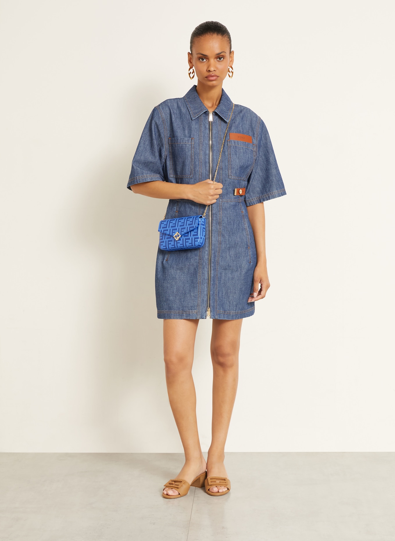 FENDI portemonnee: BLAUW / GOUD / DONKERBLAUW