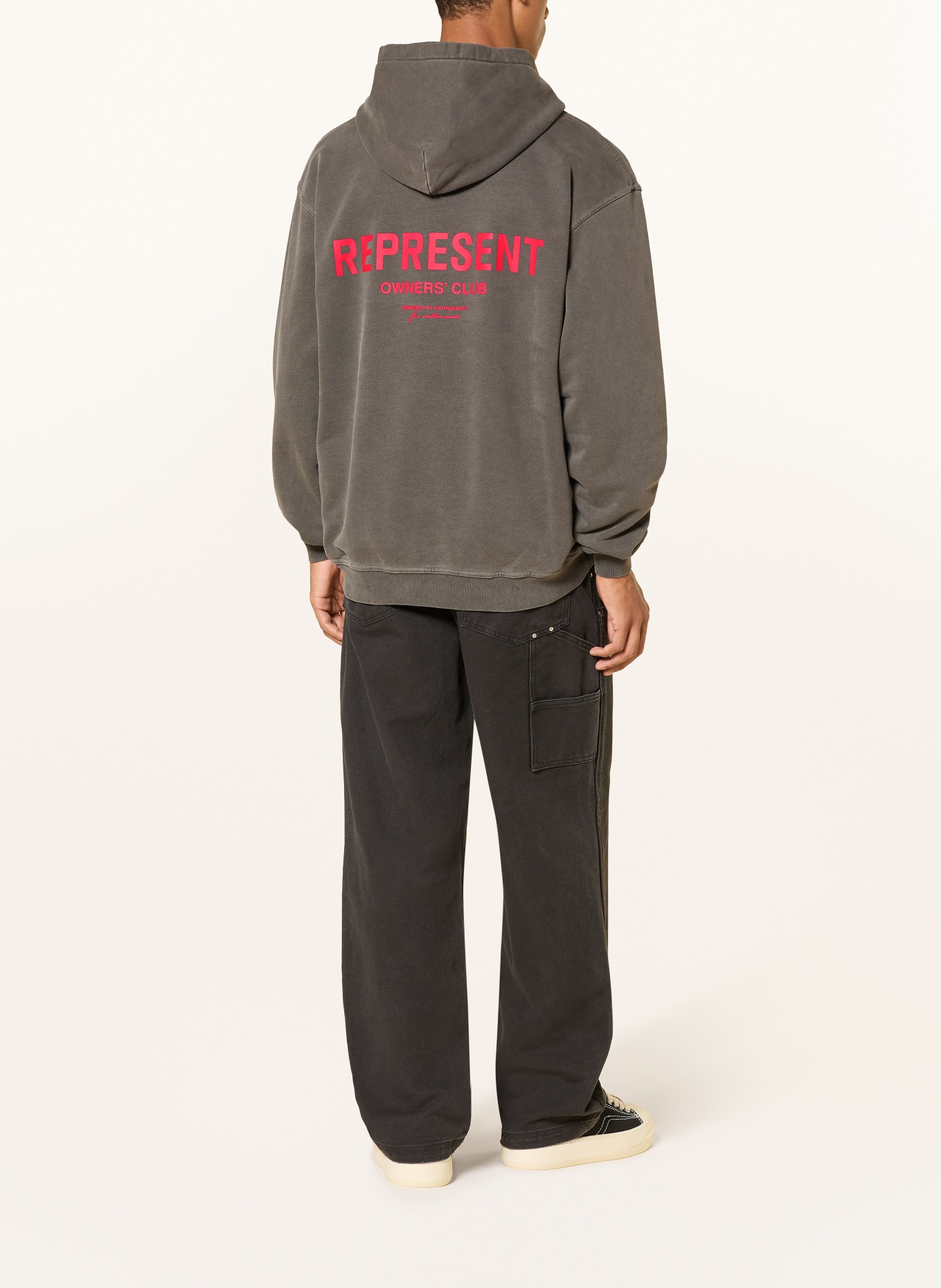 REPRESENT Oversized hoodie REPRESENT OWNERS' CLUB: GRIJS / ROOD