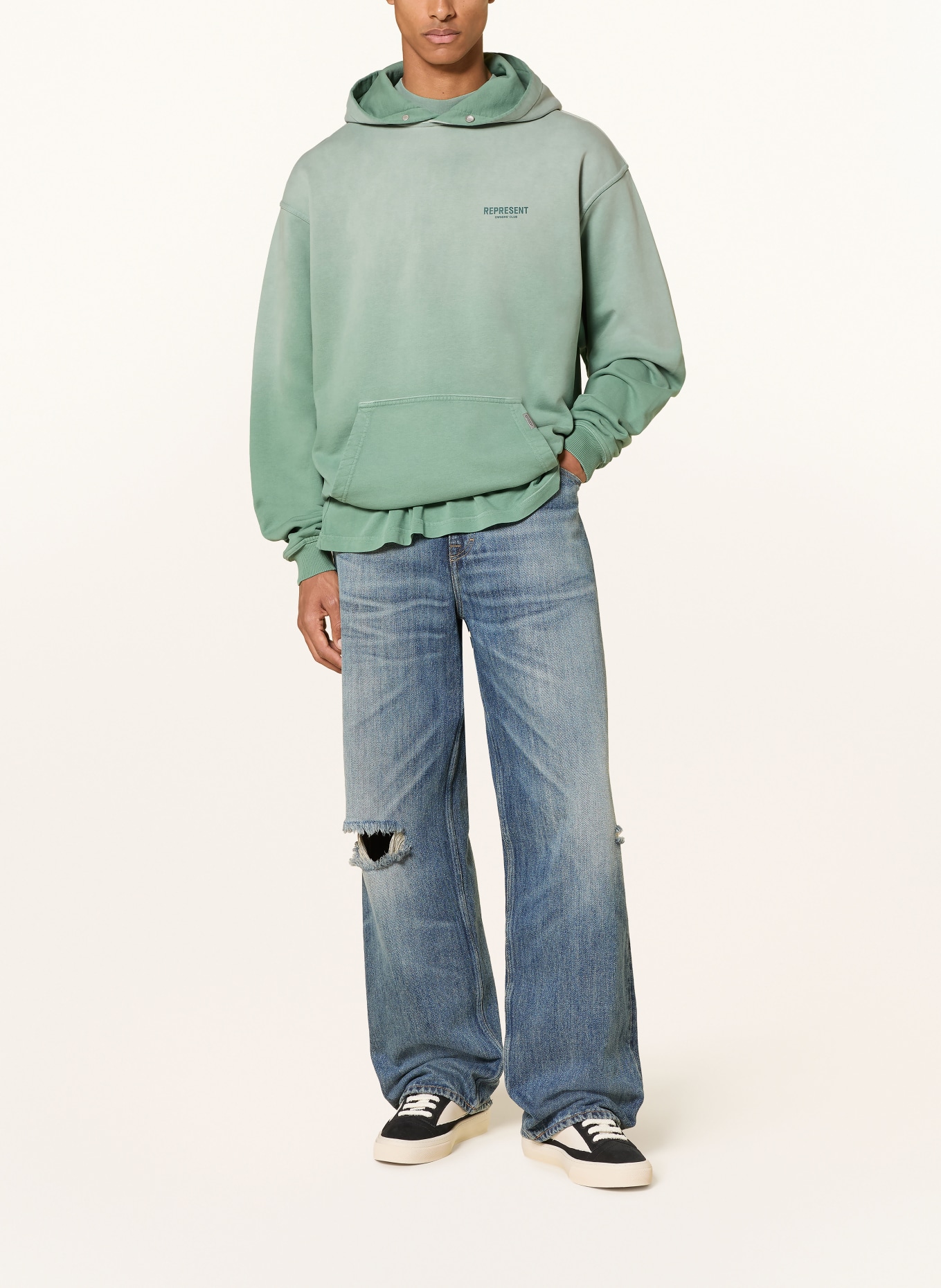 REPRESENT Oversized hoodie REPRESENT OWNERS' CLUB: LIGHT GREEN / GREEN