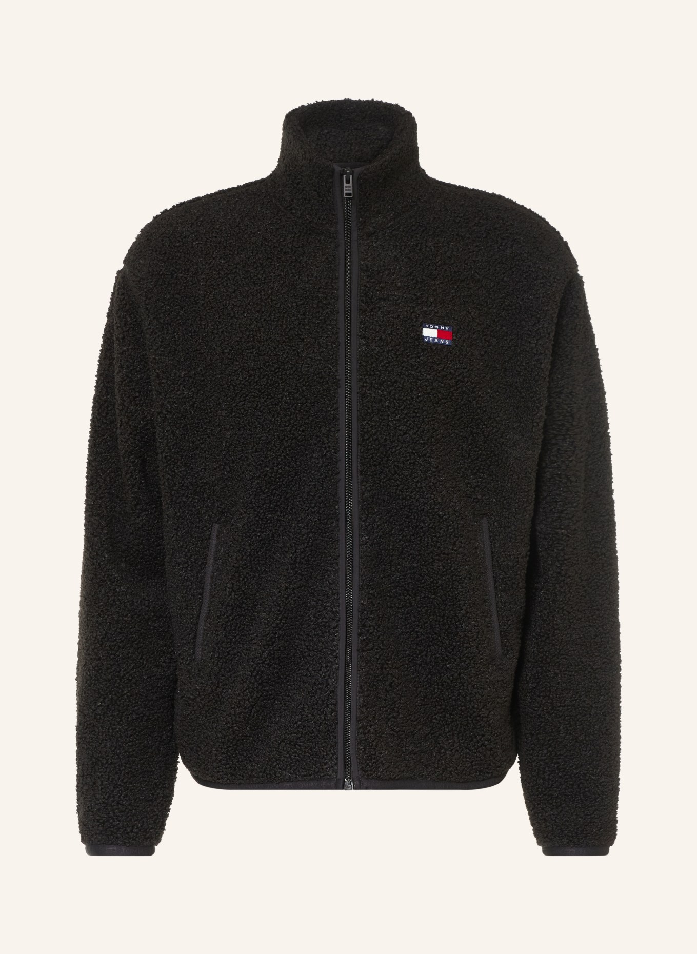 TOMMY JEANS Teddyfell-Jacke: SCHWARZ