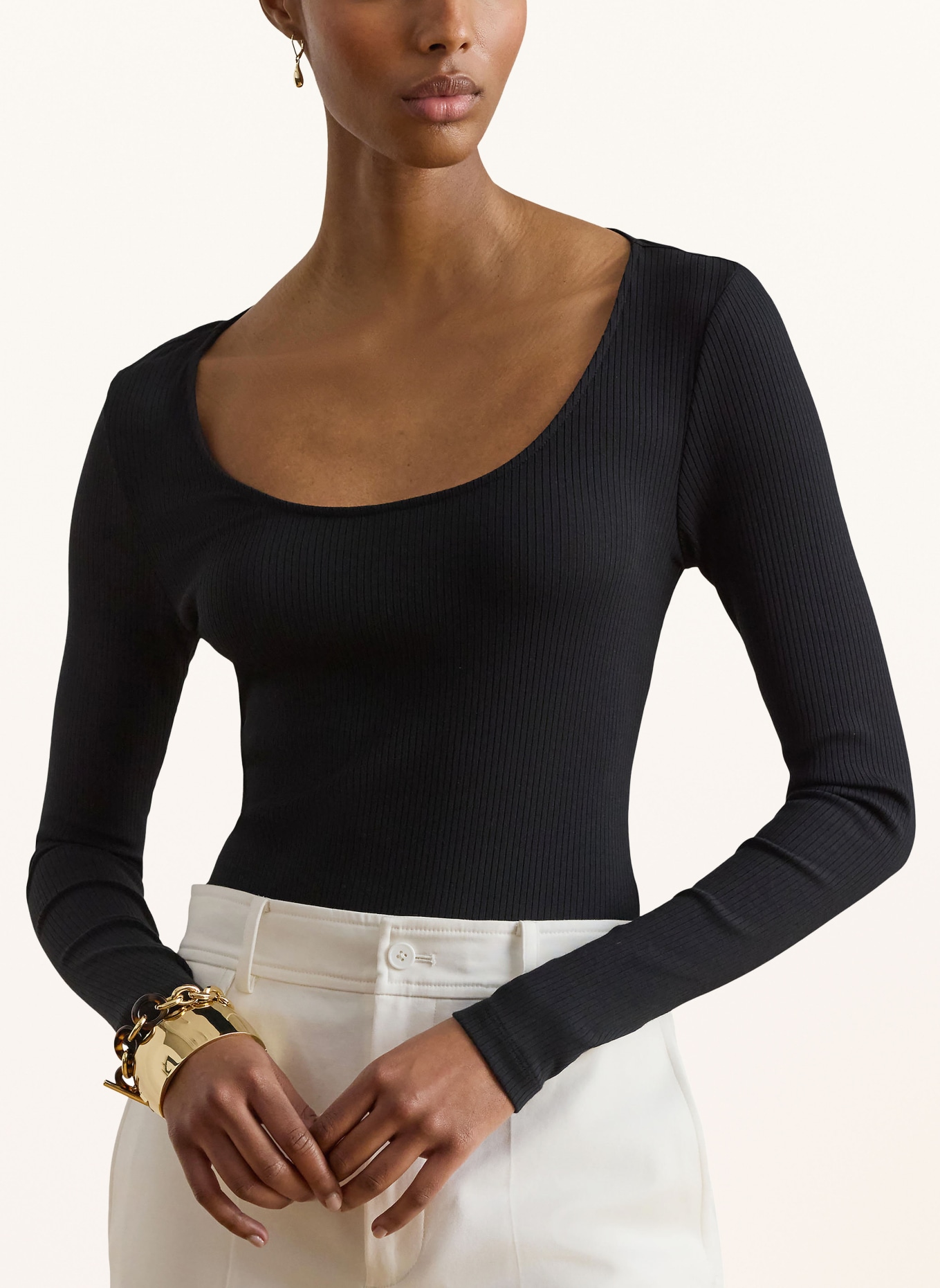 LAUREN RALPH LAUREN Long-sleeve shirt: BLACK