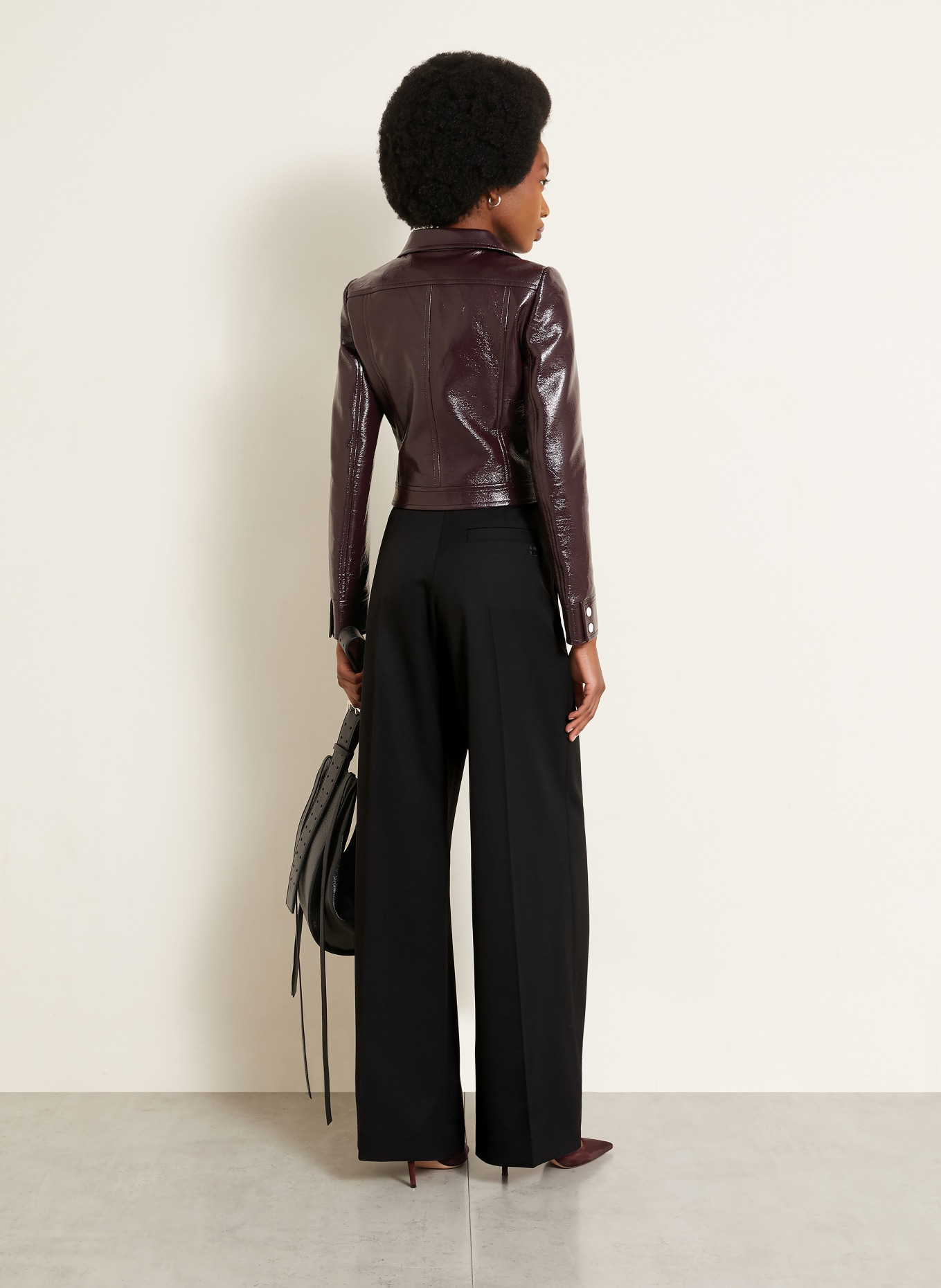 Courrèges Cropped jasje: DONKERROOD