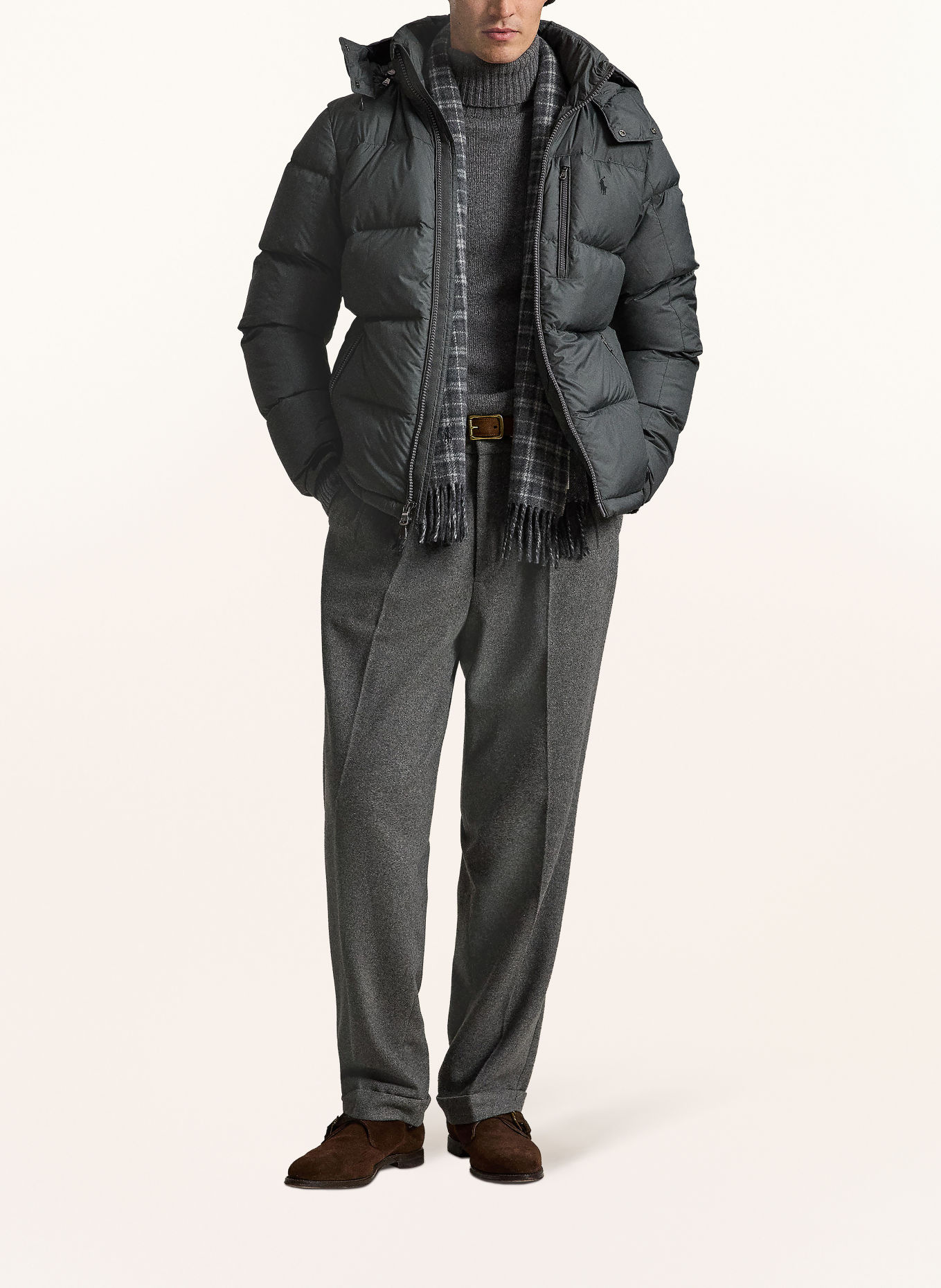 POLO RALPH LAUREN Daunenjacke GORHAM mit abnehmbarer Kapuze: GRAU