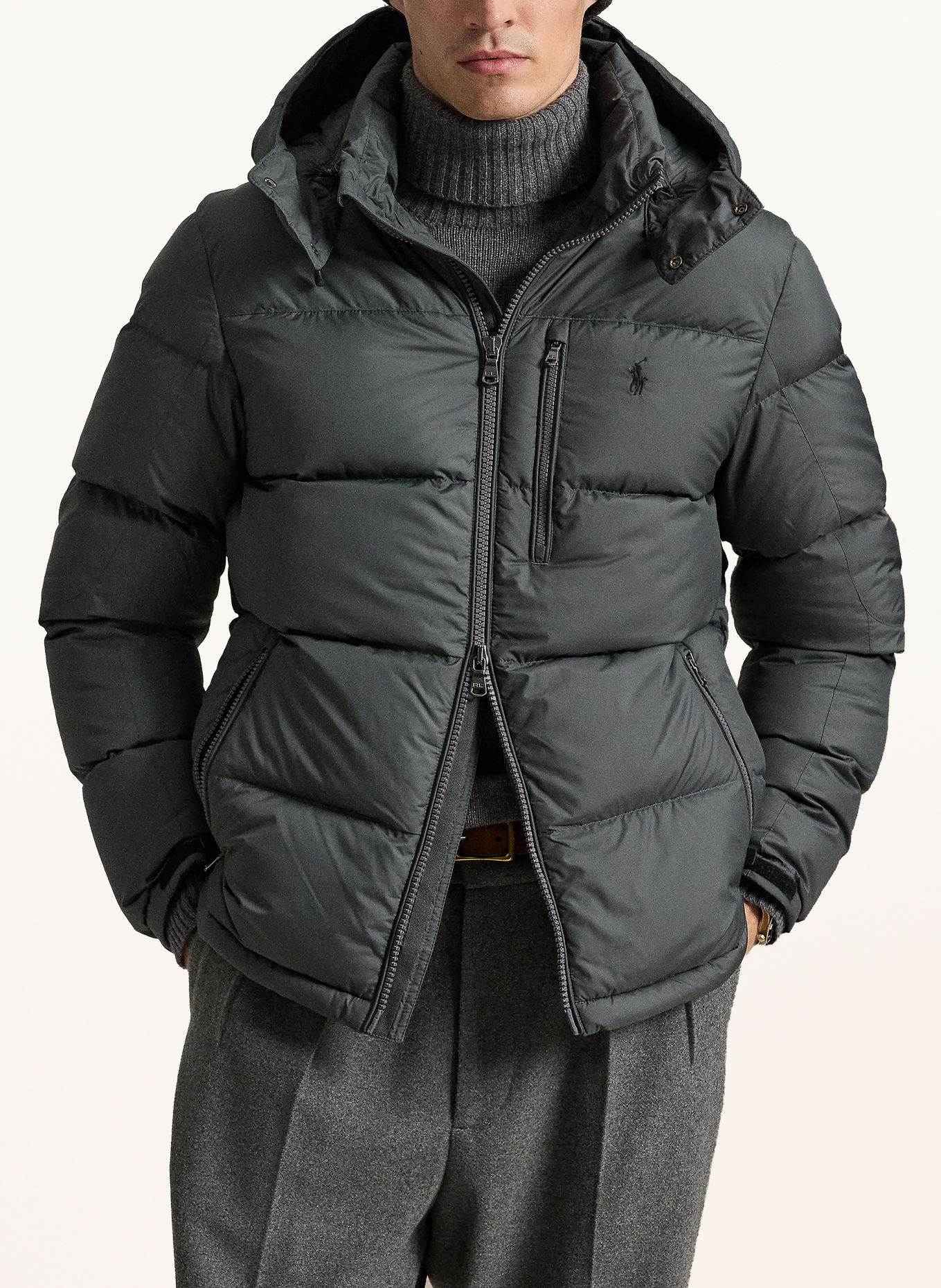 POLO RALPH LAUREN Daunenjacke GORHAM mit abnehmbarer Kapuze: GRAU